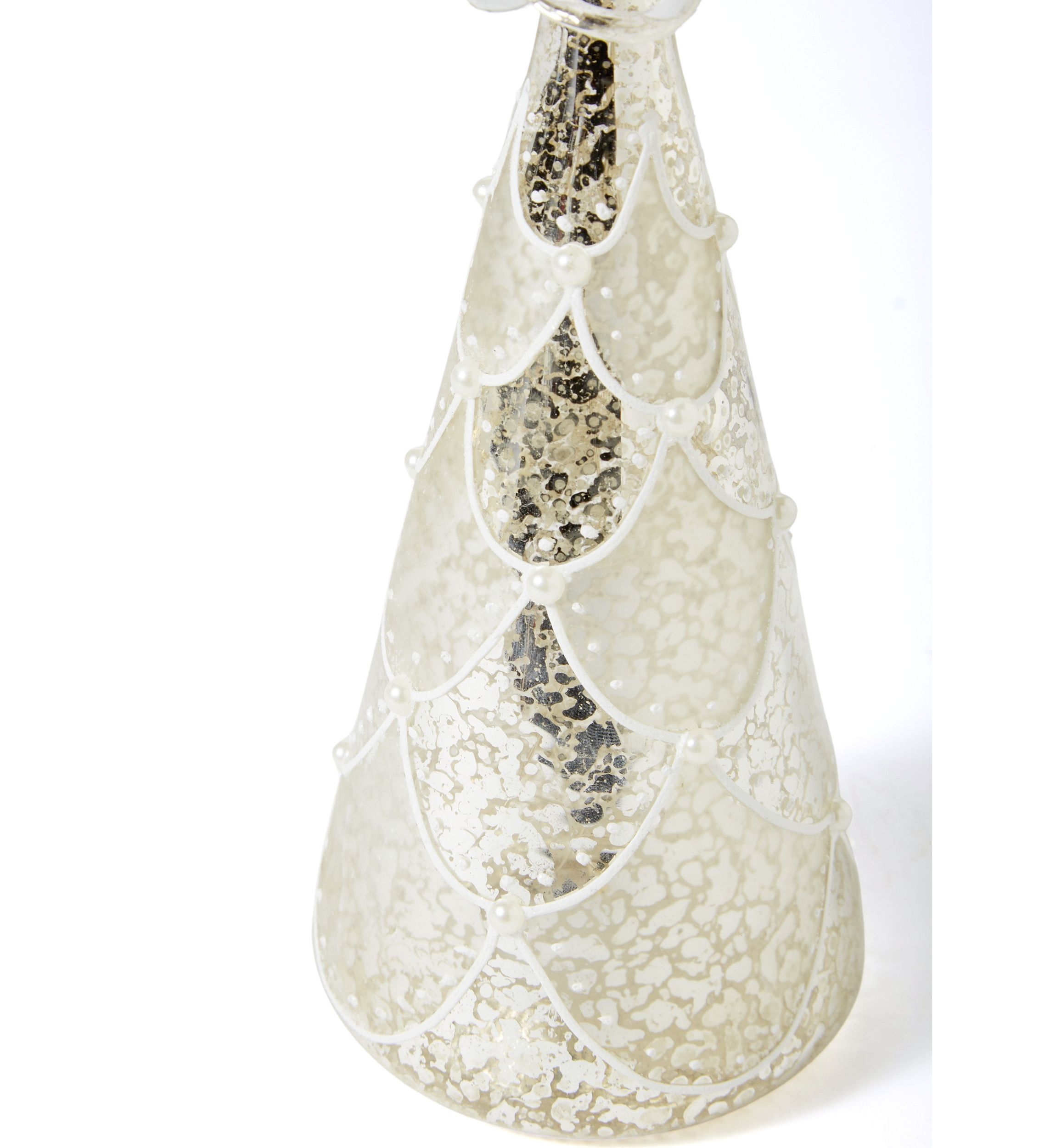 LED Glass Pearl Embellished Angel Figurine