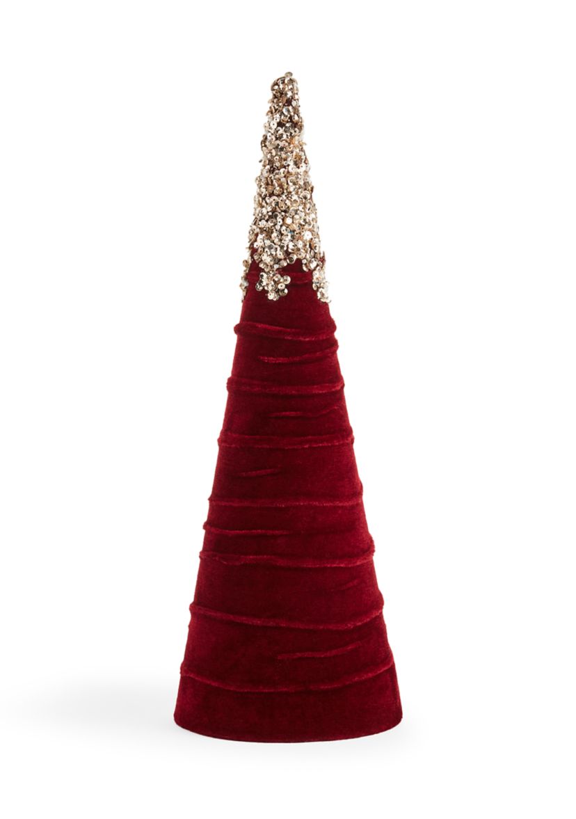 Red Velvet Sequin Top Tree Décor