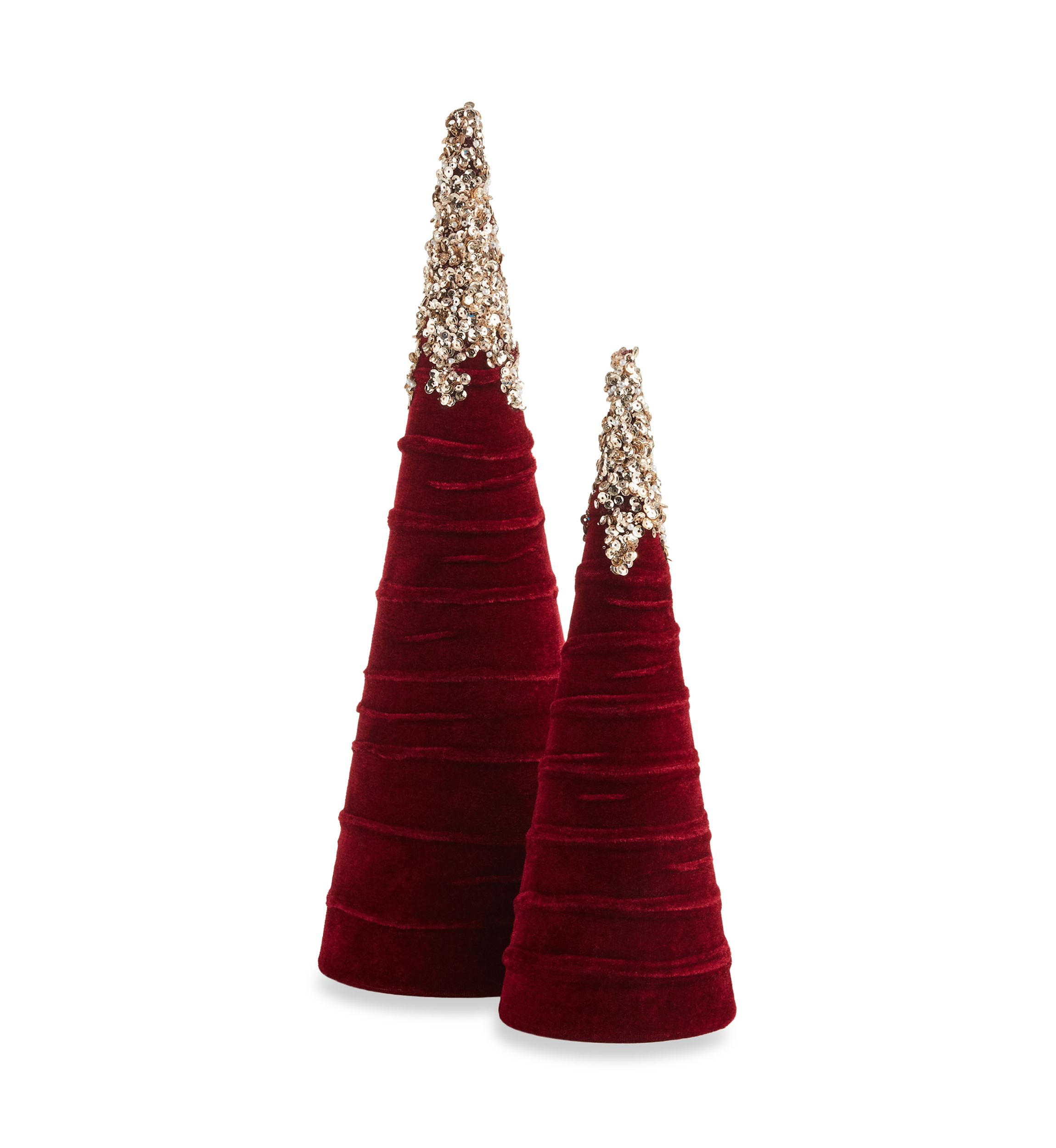 Red Velvet Sequin Top Tree Décor