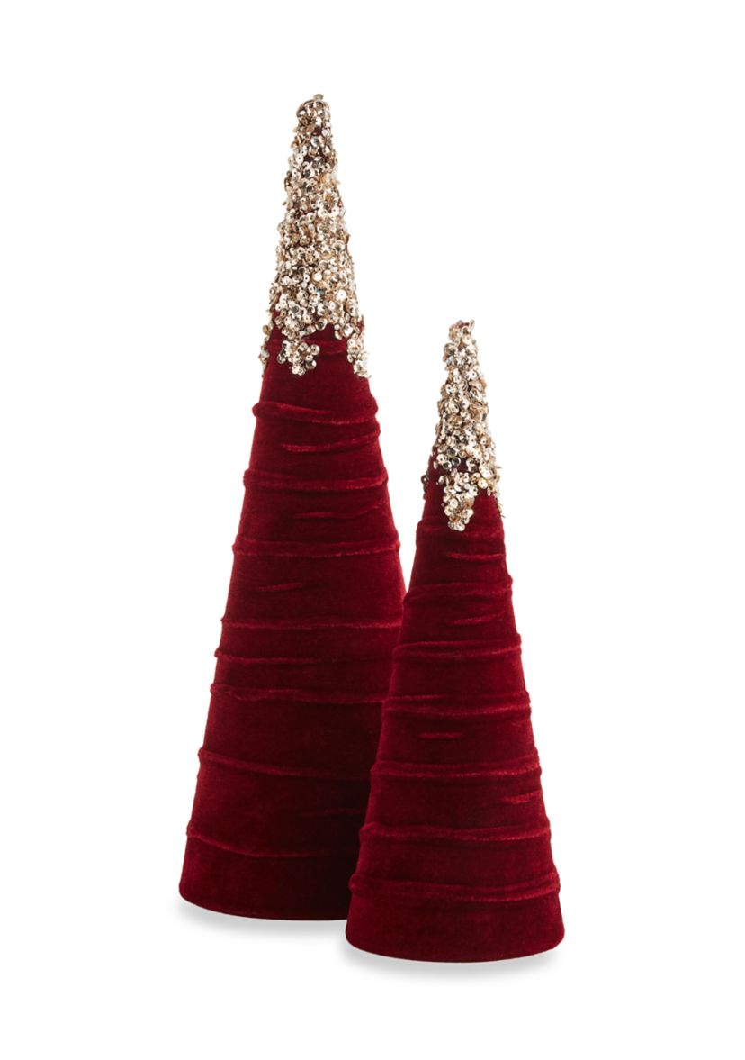 Red Velvet Sequin Top Tree Décor