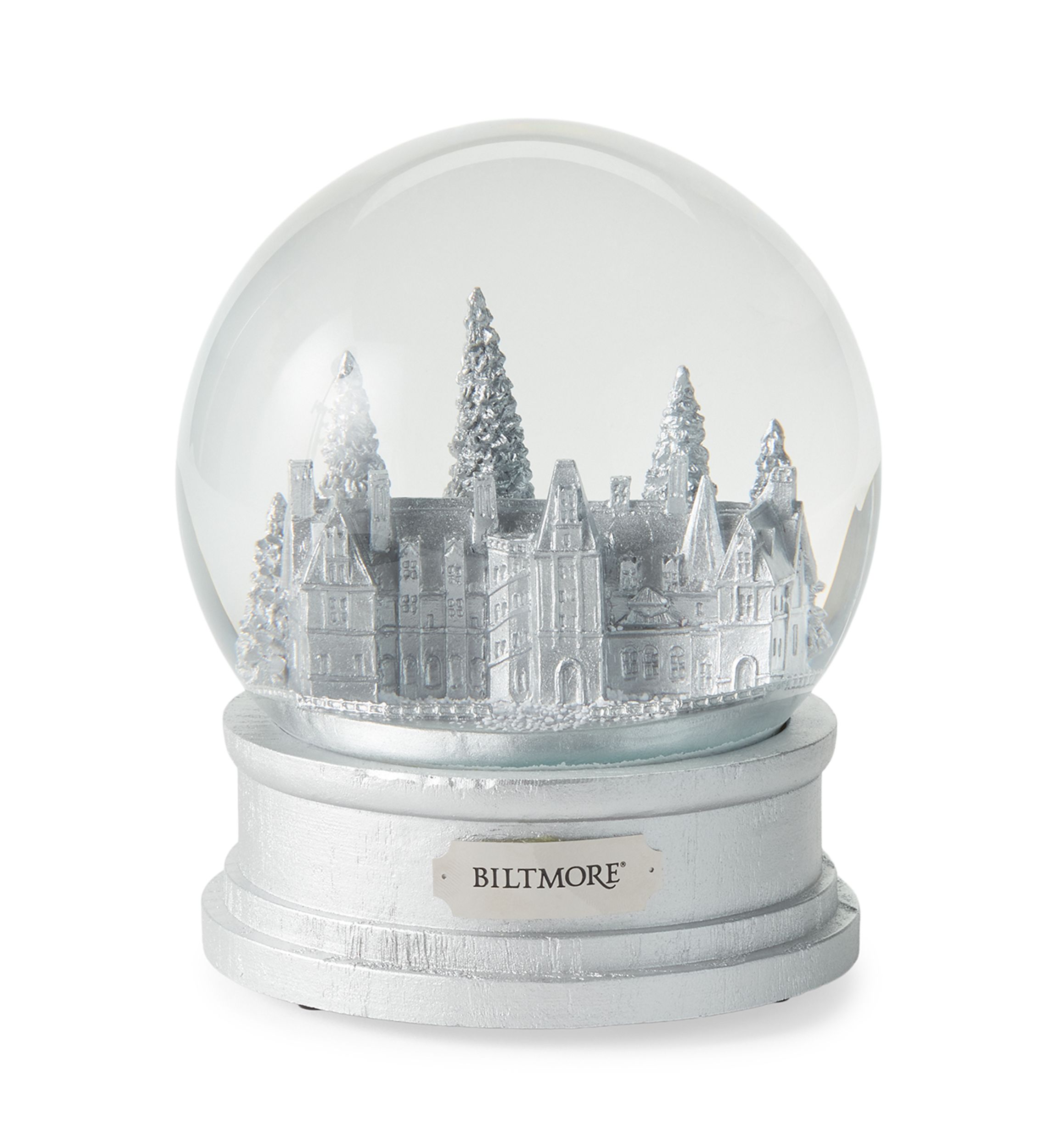 Biltmore House Silver Snow Globe