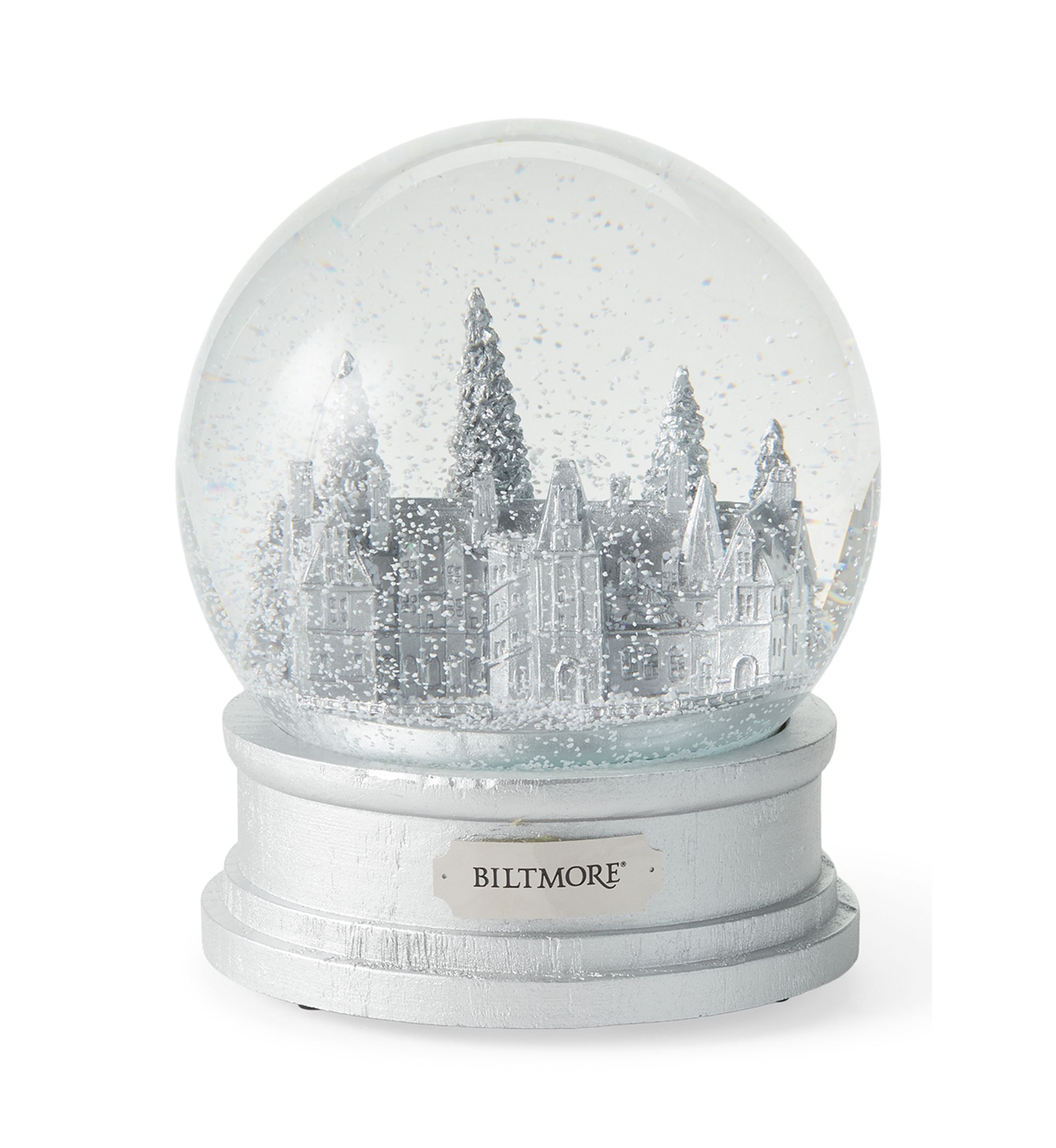 Biltmore House Silver Snow Globe