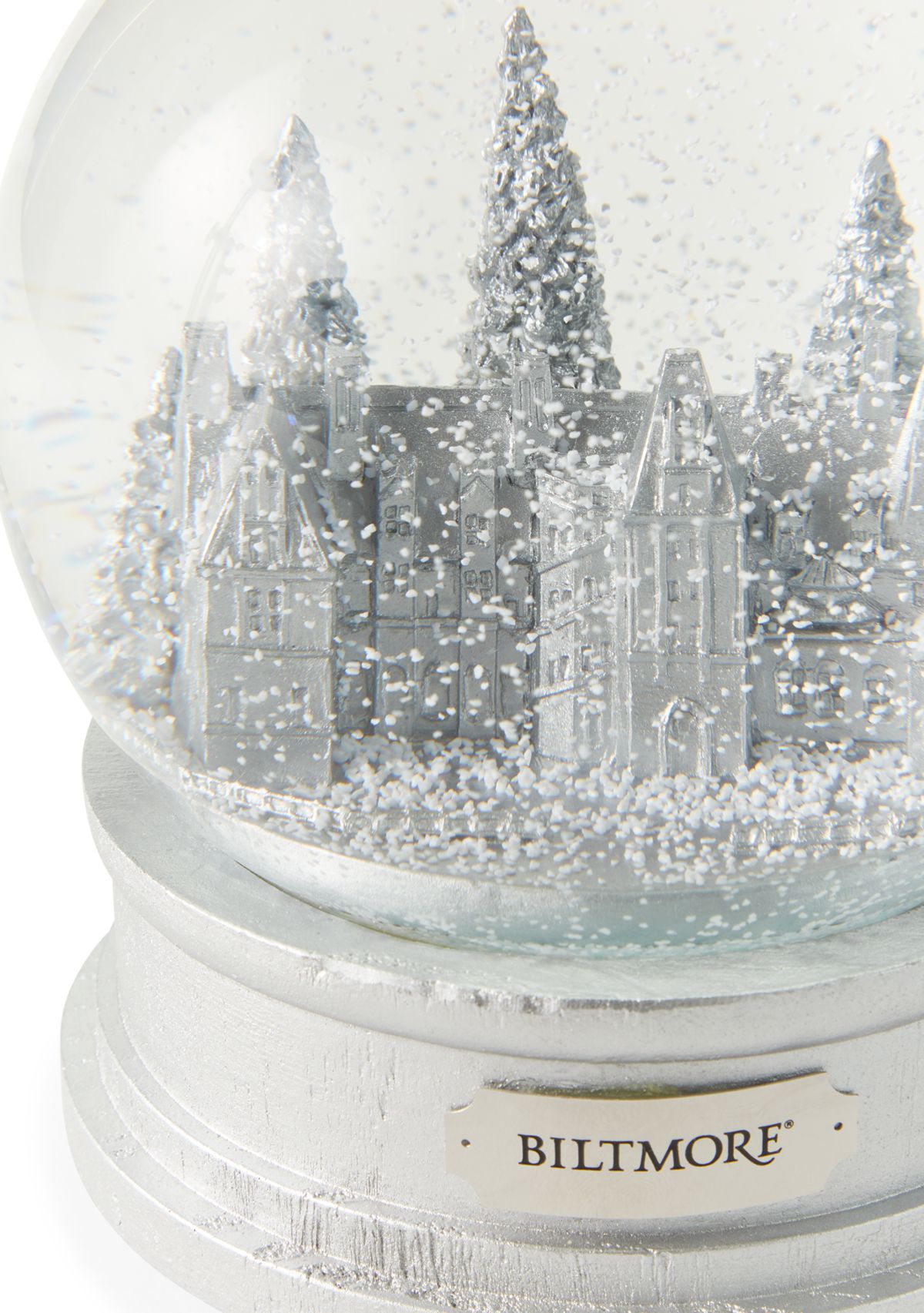 Biltmore House Silver Snow Globe