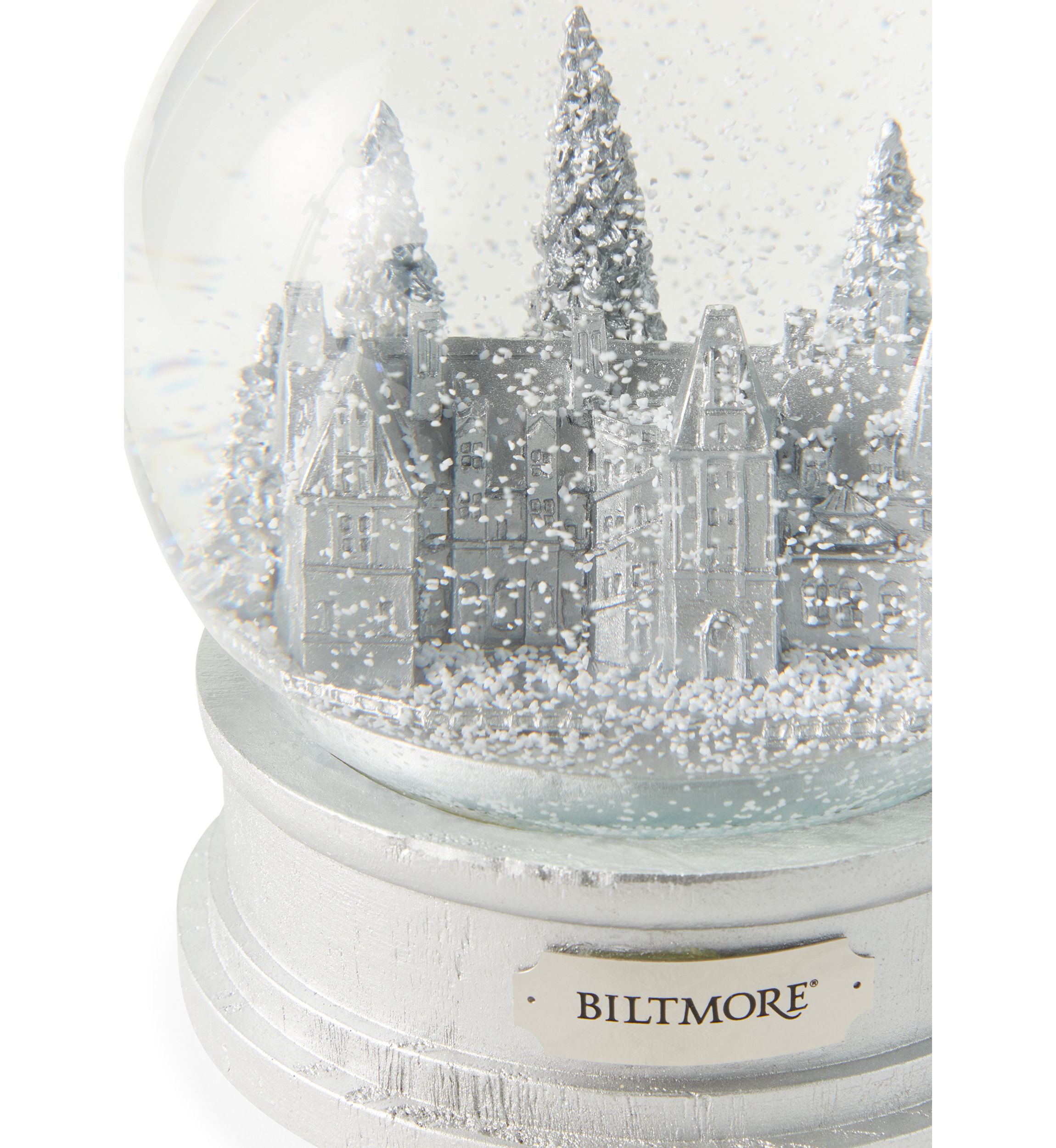 Biltmore House Silver Snow Globe