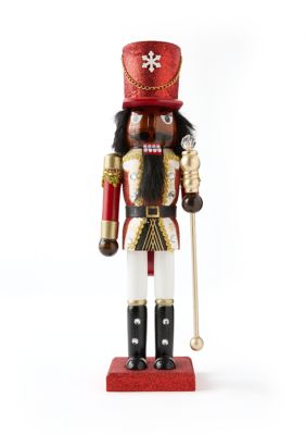 Biltmore Red and Gold Diamond Nutcracker, 14 in