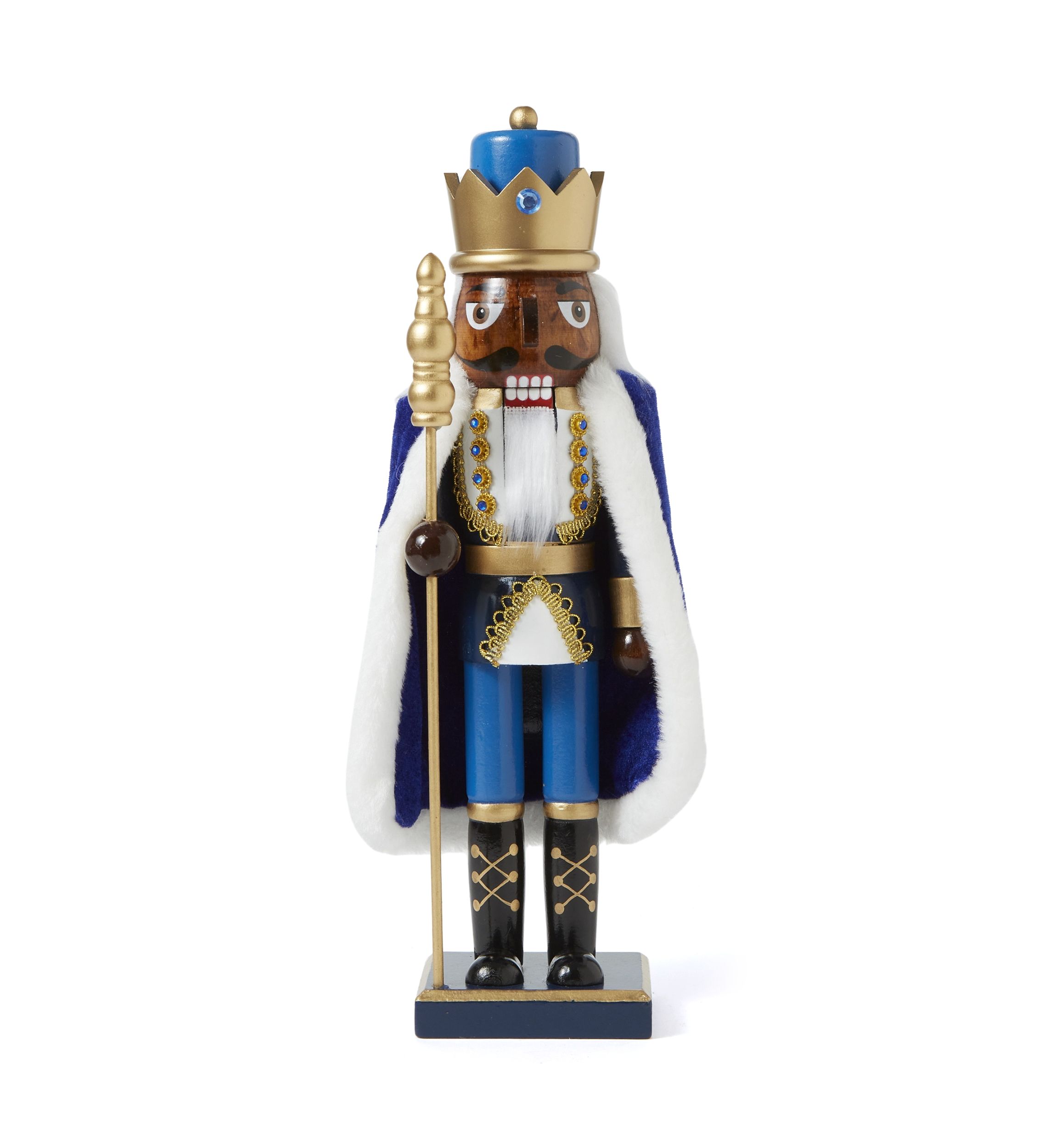 Blue Crown Wooden Nutcracker