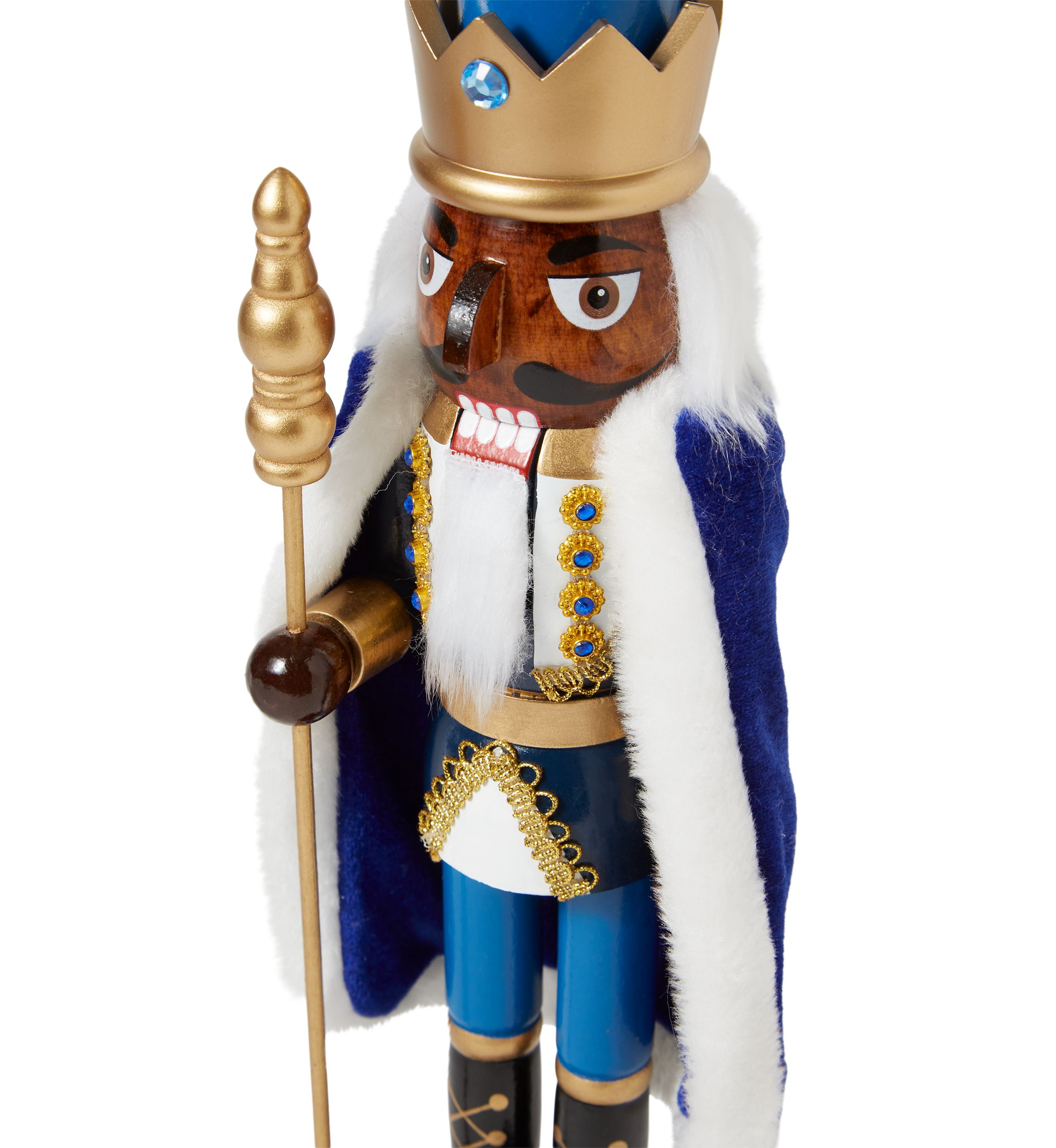 Blue Crown Wooden Nutcracker