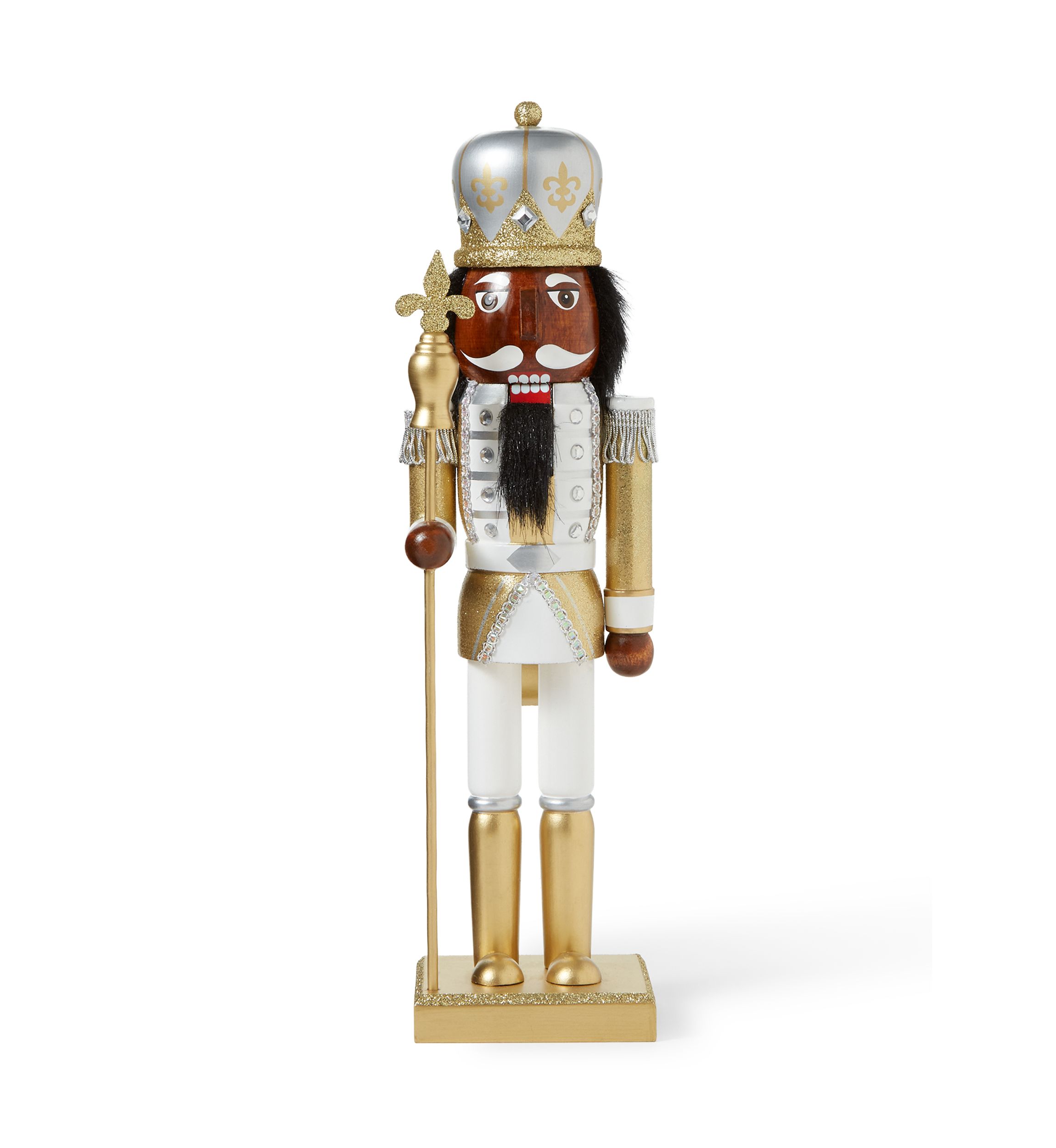 Fleur-de-lis Silver & Gold Nutcracker