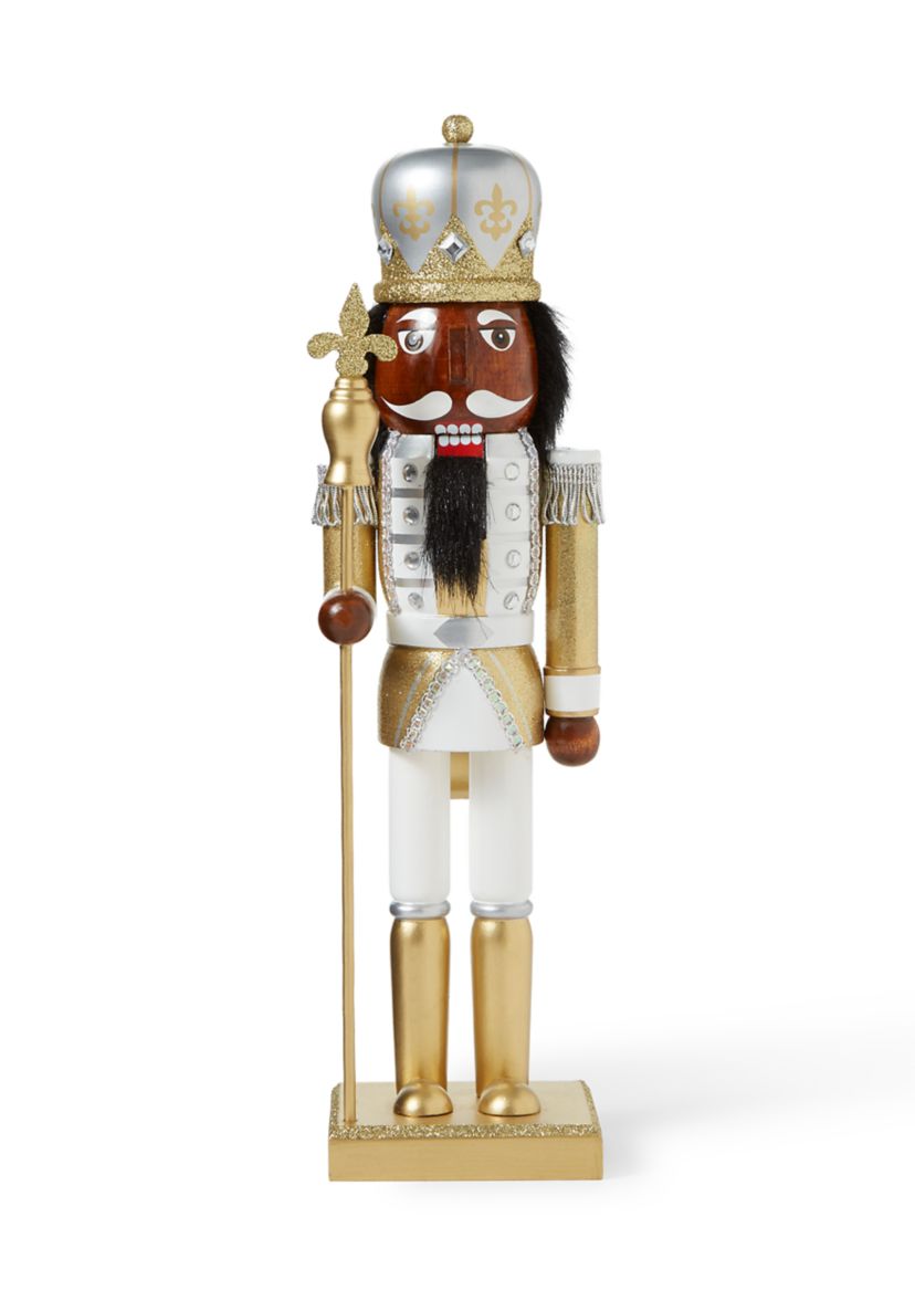 Fleur-de-lis Silver & Gold Nutcracker