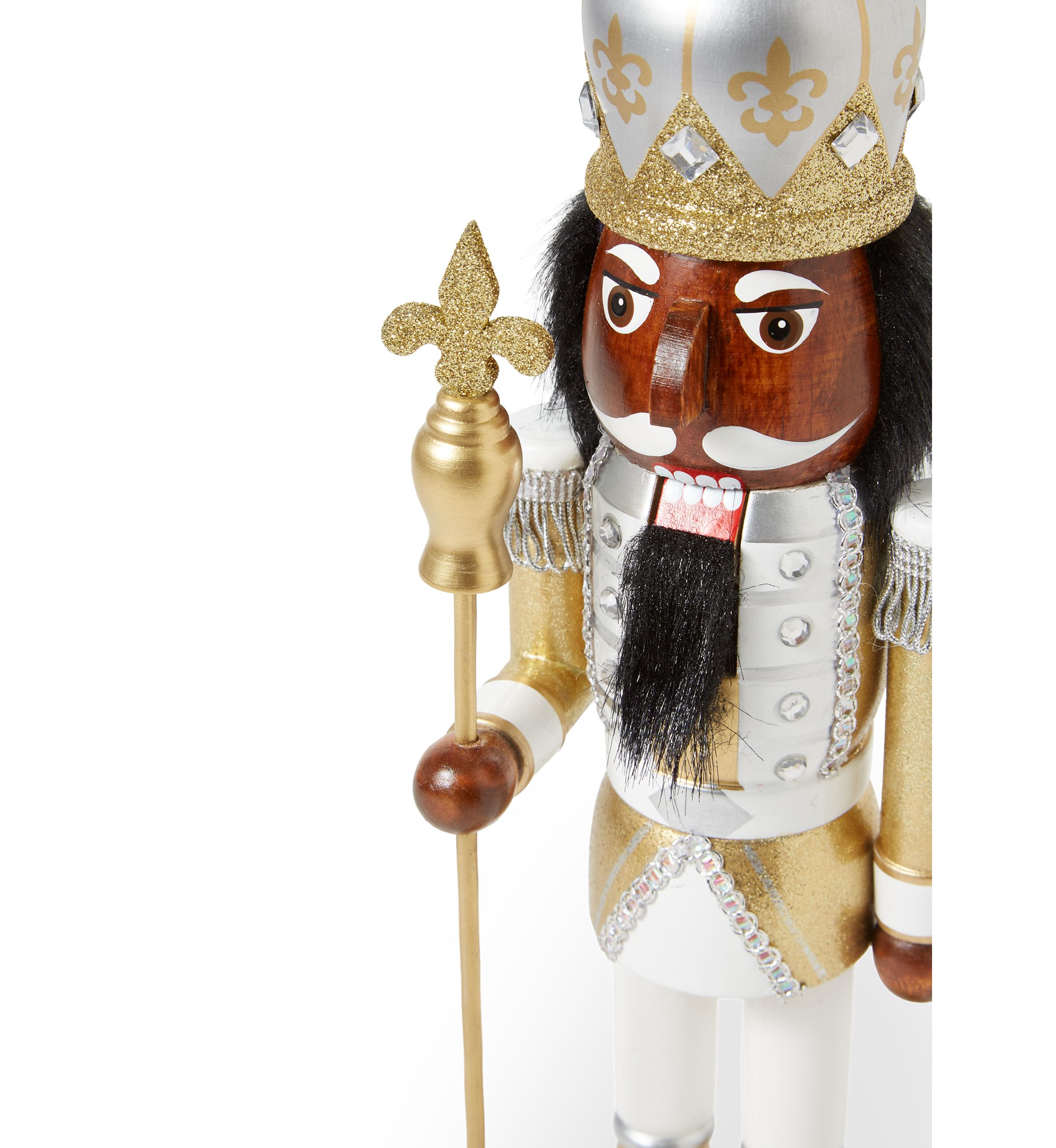 Fleur-de-lis Silver & Gold Nutcracker