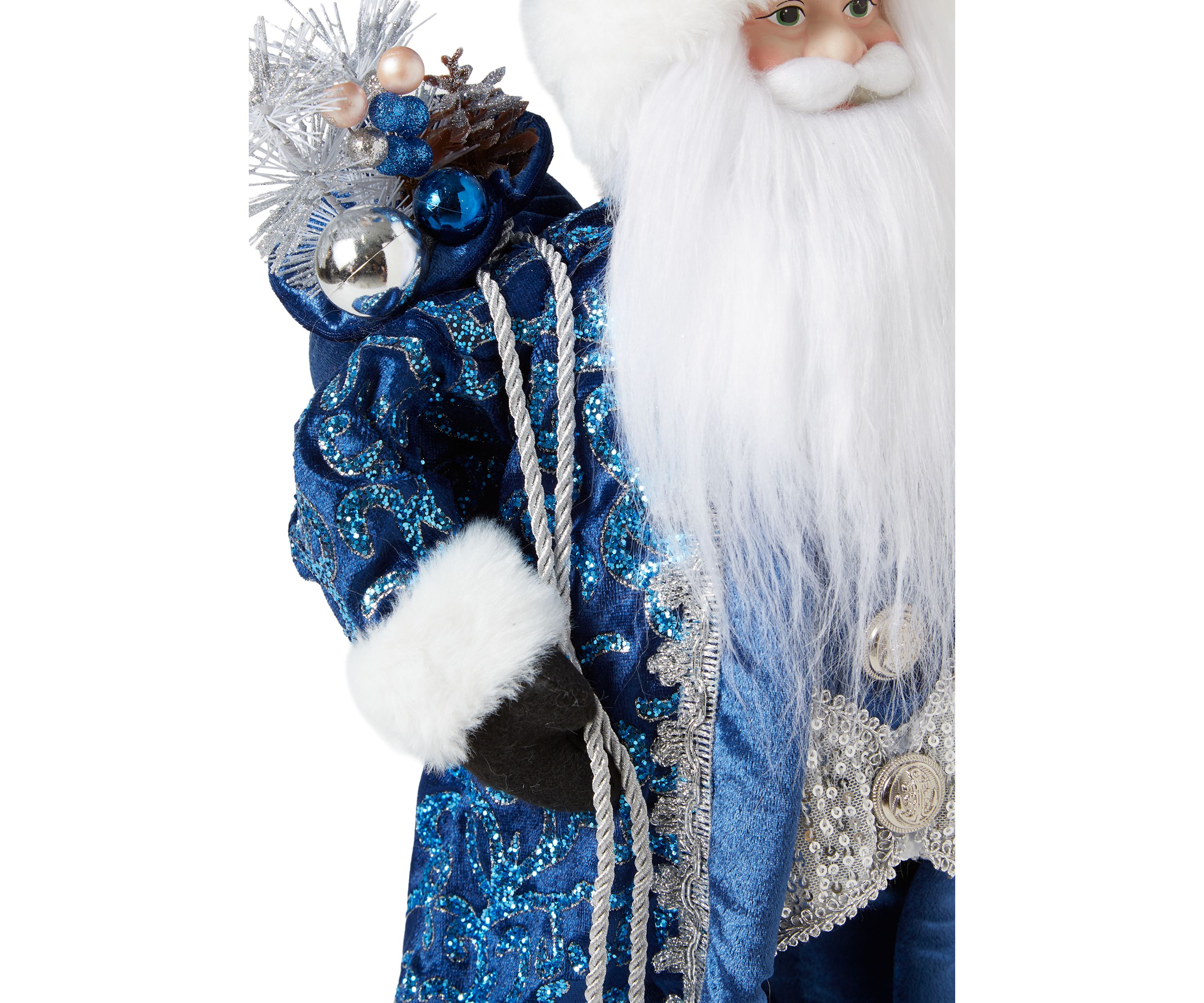 Silver Blue Santa Figurine
