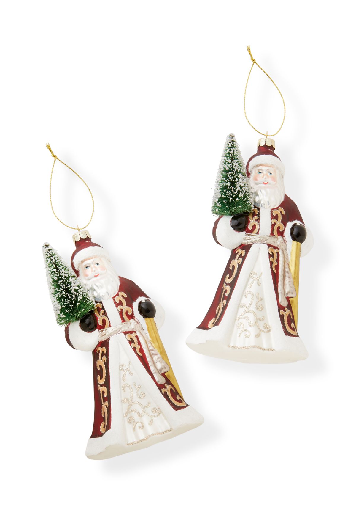 Biltmore® Set of 2 Santa Ornaments | Belk