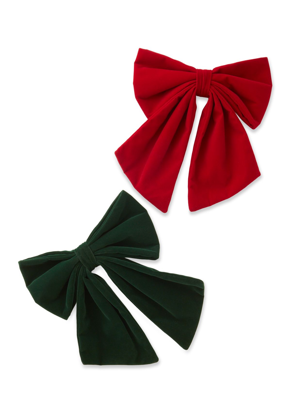 Set of 2 Red Velvet Bows