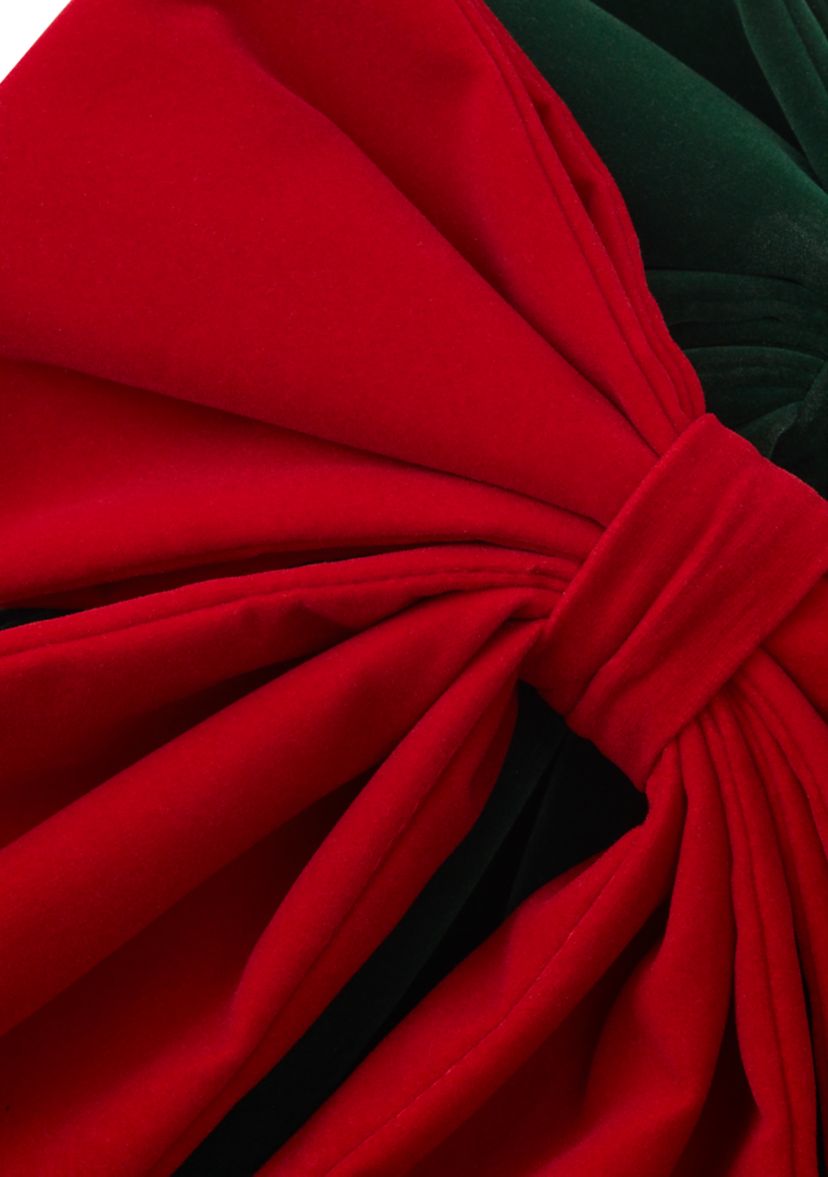 Set of 2 Red Velvet Bows