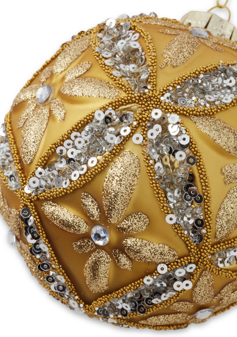 Set of 2 Gold and Silver Ball Ornaments