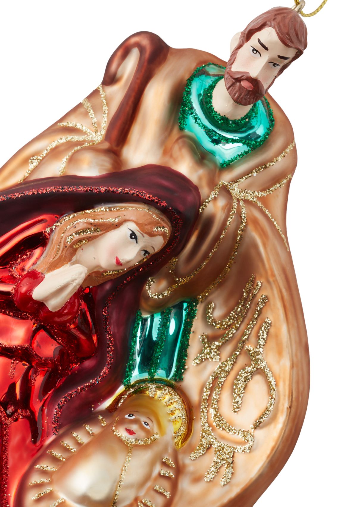Red Onion and Holy Family Ornament Set of 2