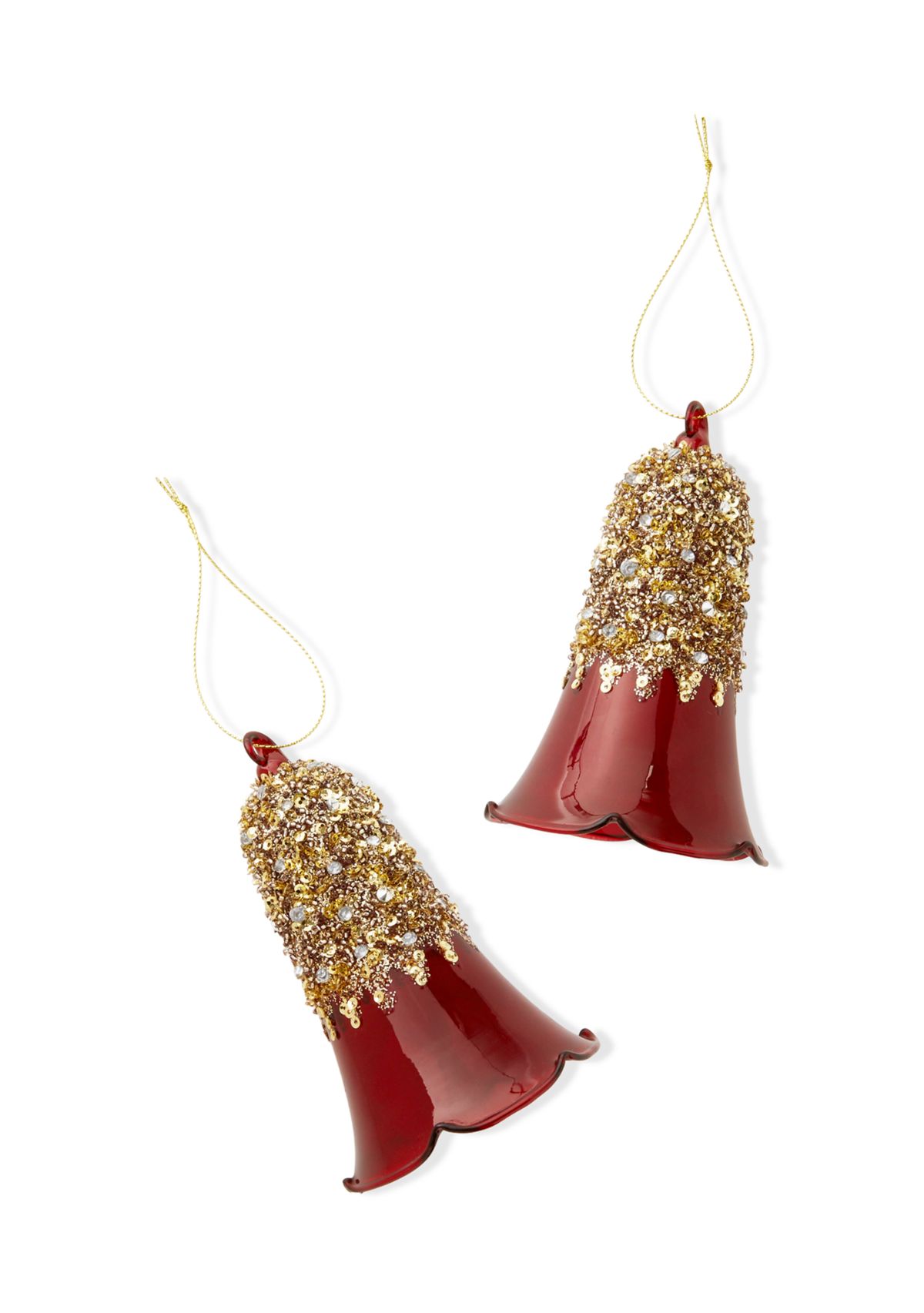 Set of 2 Red Tulip Ornaments