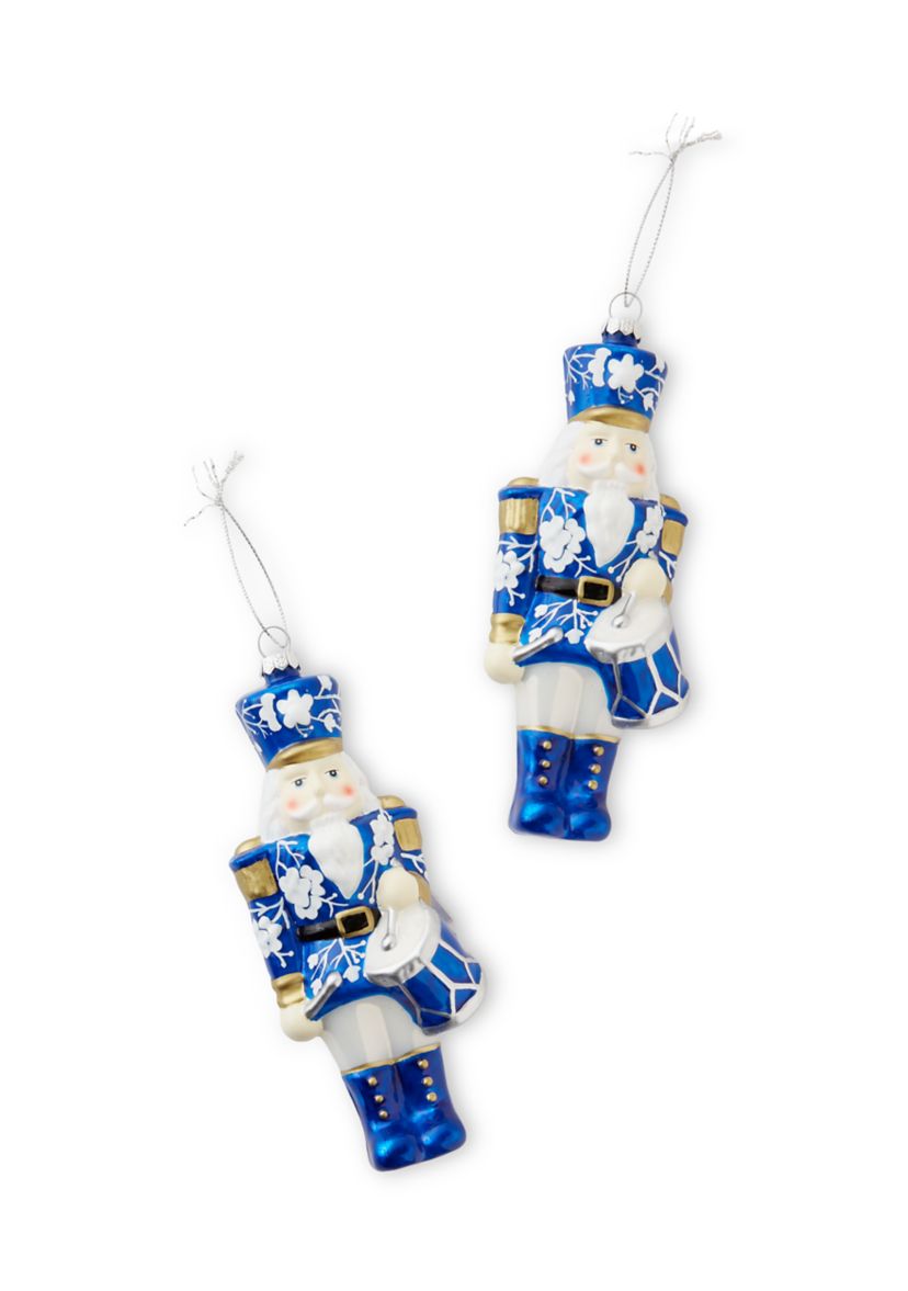 Set of 2 Blue Nutcracker Ornaments