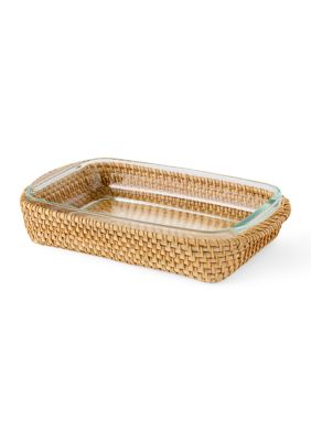 Glass Casserole Dish With Woven Carrier