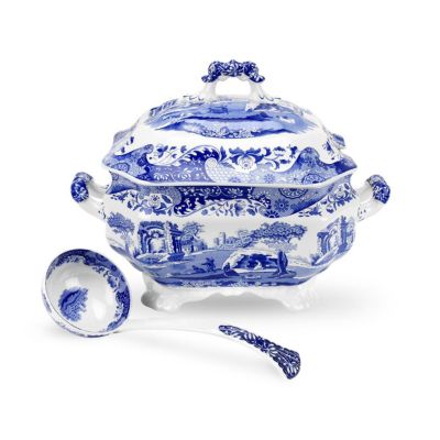 Spode Blue Italian Soup Tureen & Ladle
