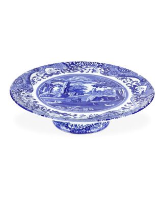 Blue Italian Footed Cake Plate&nbsp;