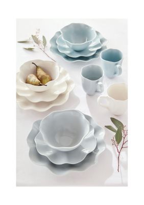 4 Piece White Stoneware Set 