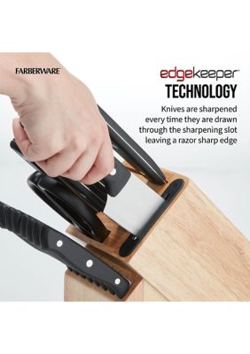 Farberware Edgekeeper Triple Riveted Slim Knife Block Set with