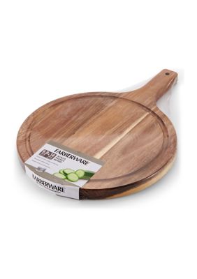 Farberware 12x18 Acacia Cutting Board with Teal Handles - Cutting Boards