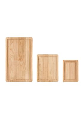 Farberware Rubberwood Cutting Boards with Trenches - Set of 3