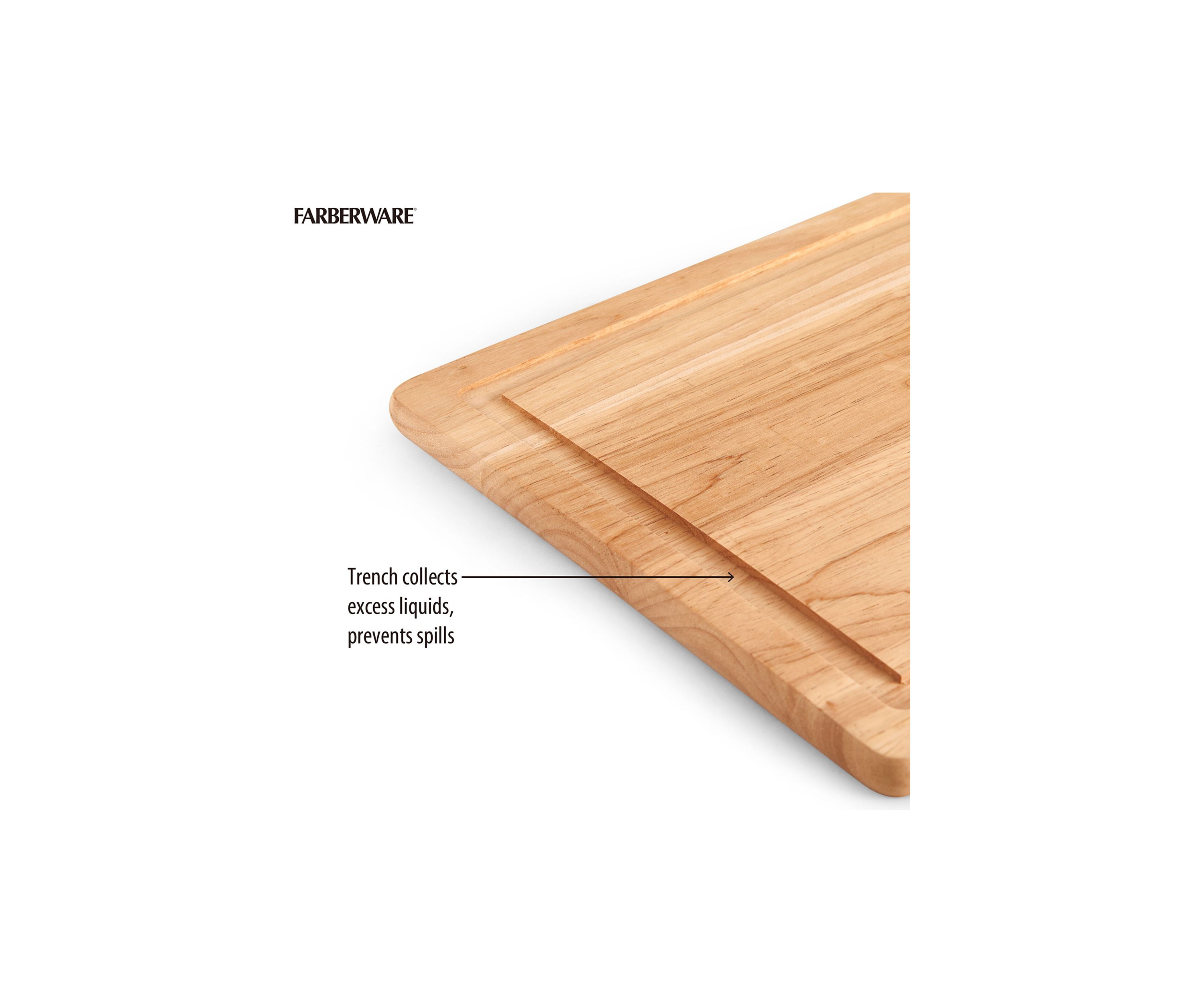Rubberwood Cutting Boards with Trenches - Set of 3