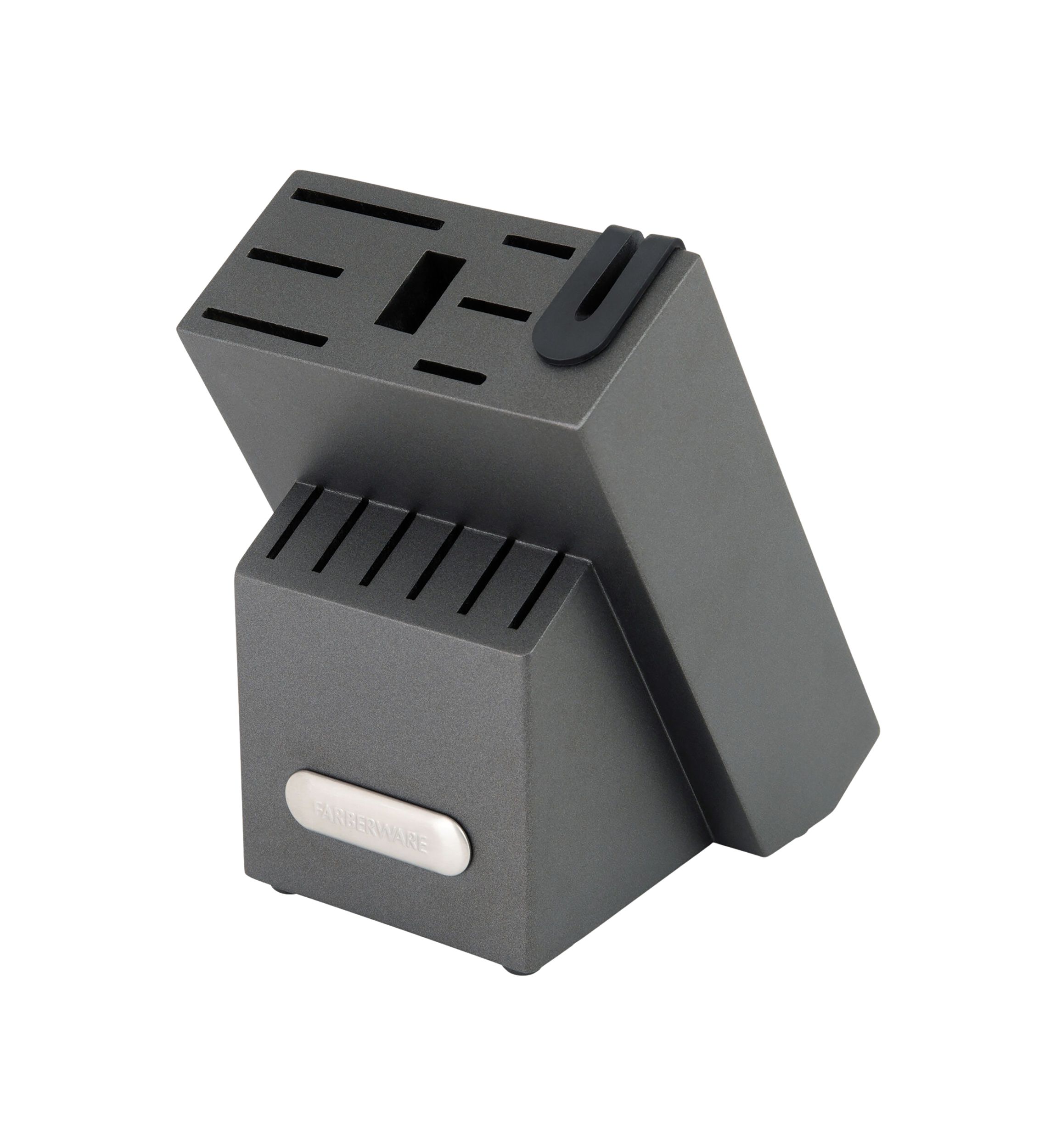 Triple Rivet Black Cutlery Block Set with Built In Edgekeeper Sharpener