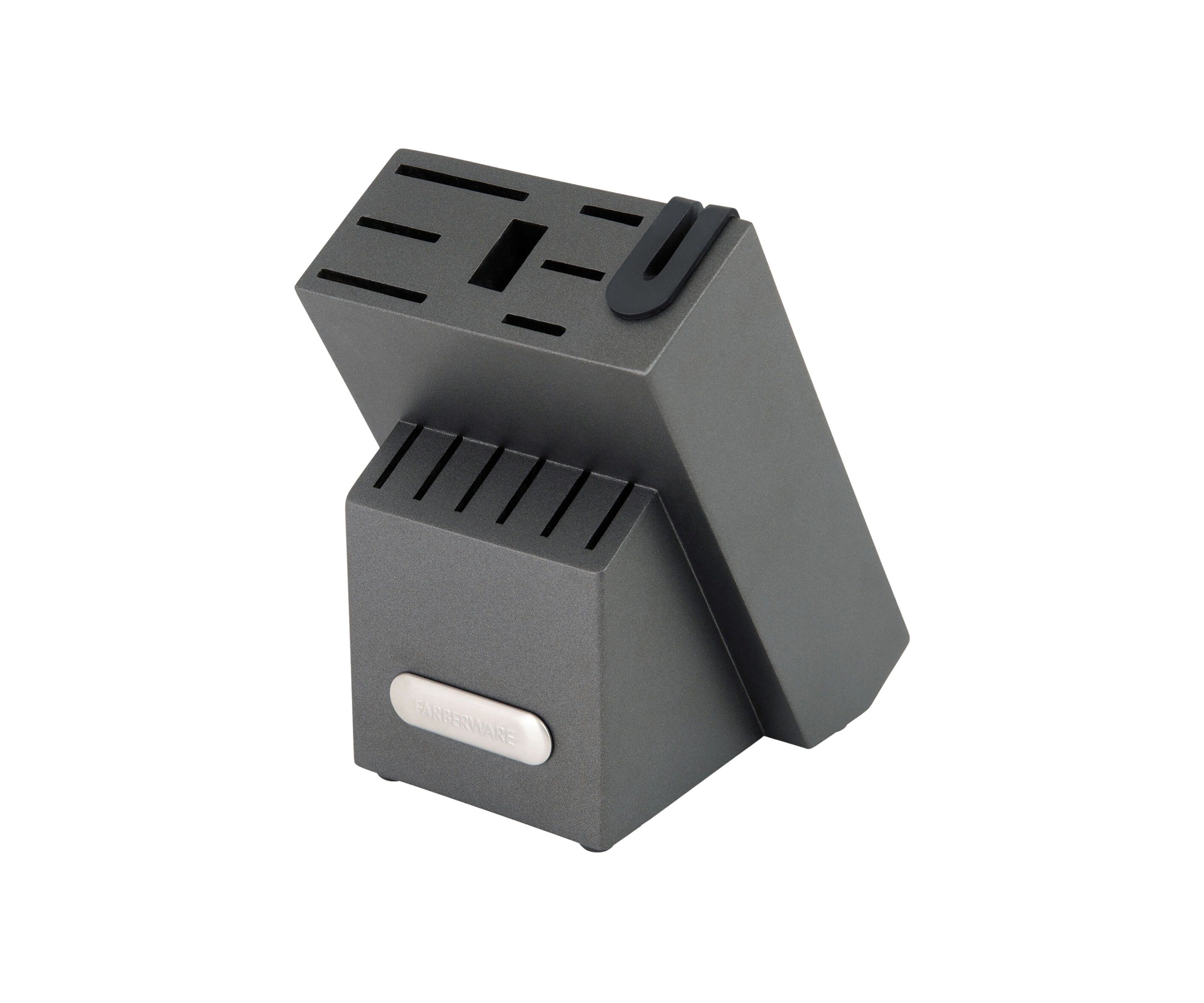 Triple Rivet Black Cutlery Block Set with Built In Edgekeeper Sharpener