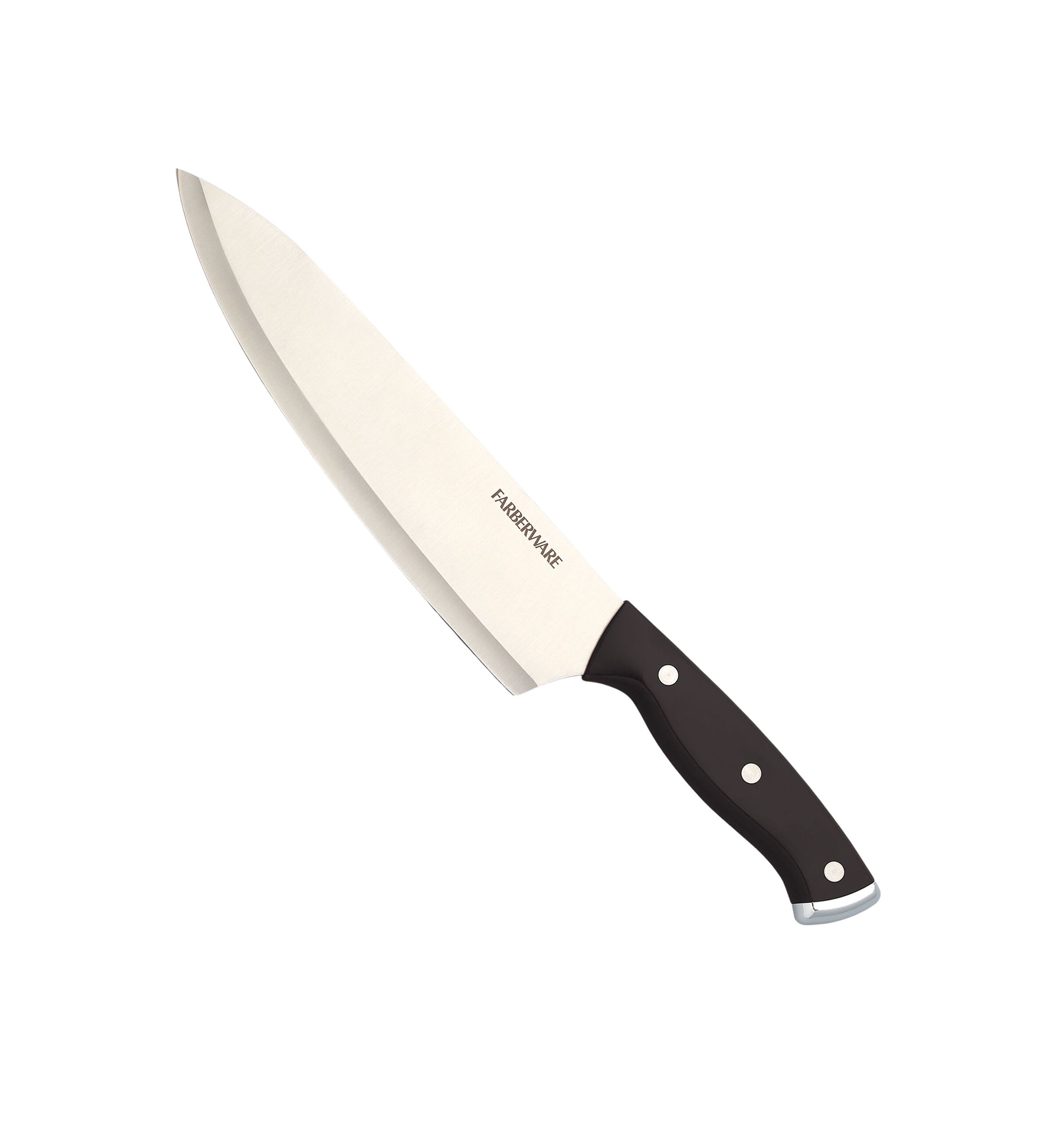 Triple Rivet Black Cutlery Block Set with Built In Edgekeeper Sharpener