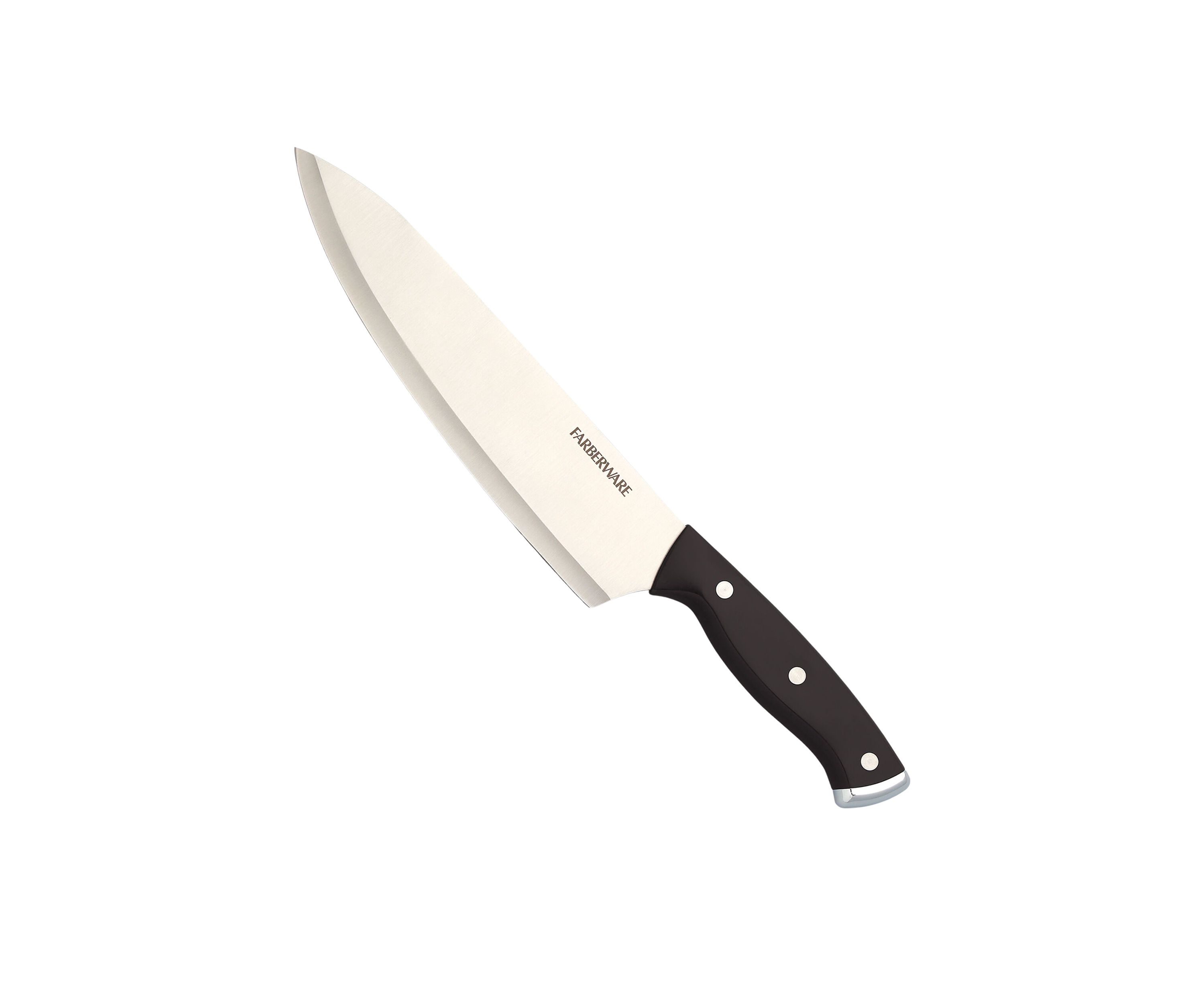 Triple Rivet Black Cutlery Block Set with Built In Edgekeeper Sharpener