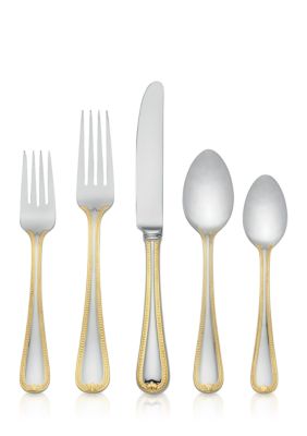 Vintage Jewel 5-Piece Gold Flatware Set