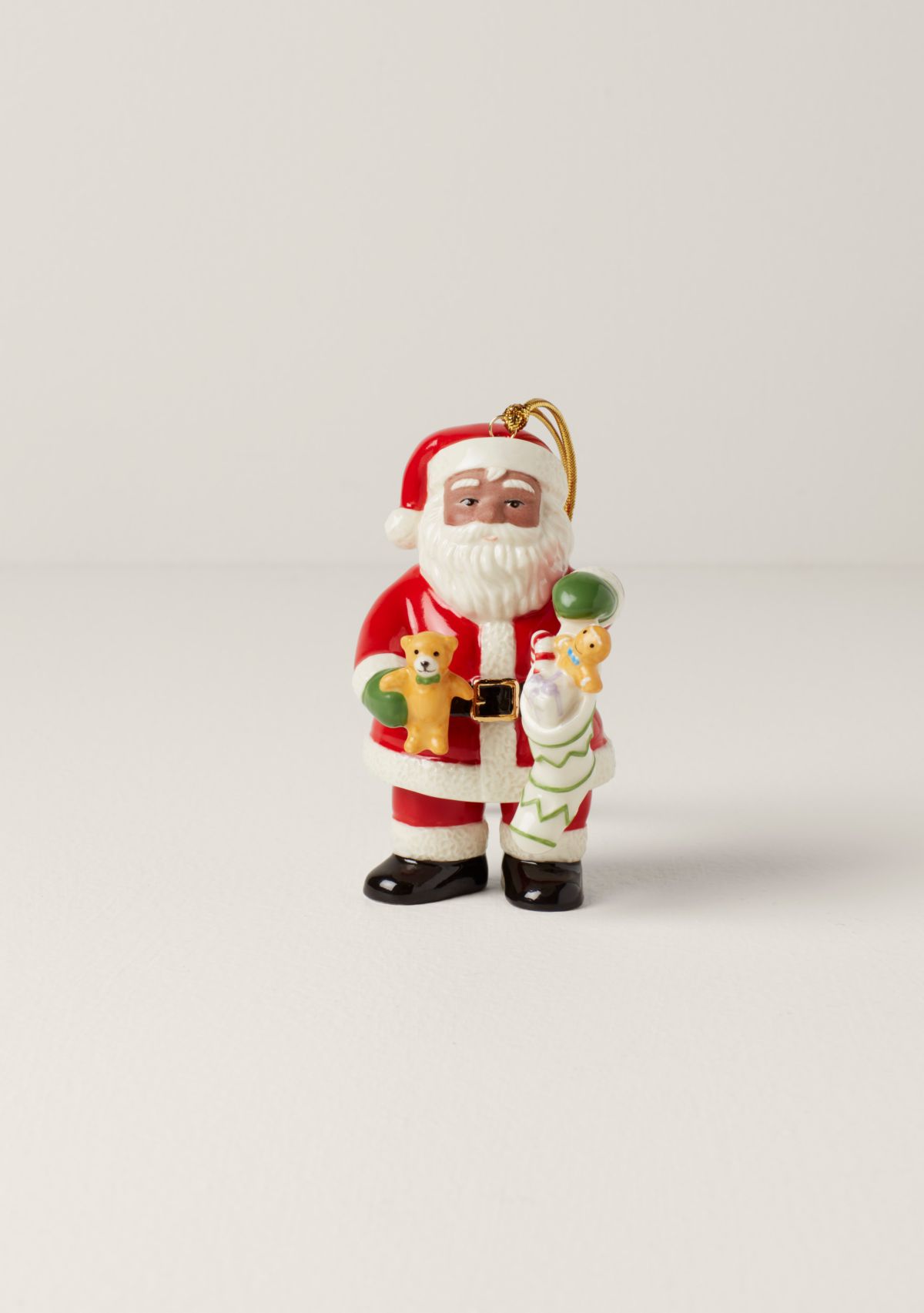 African American Santa & Stocking Ornament