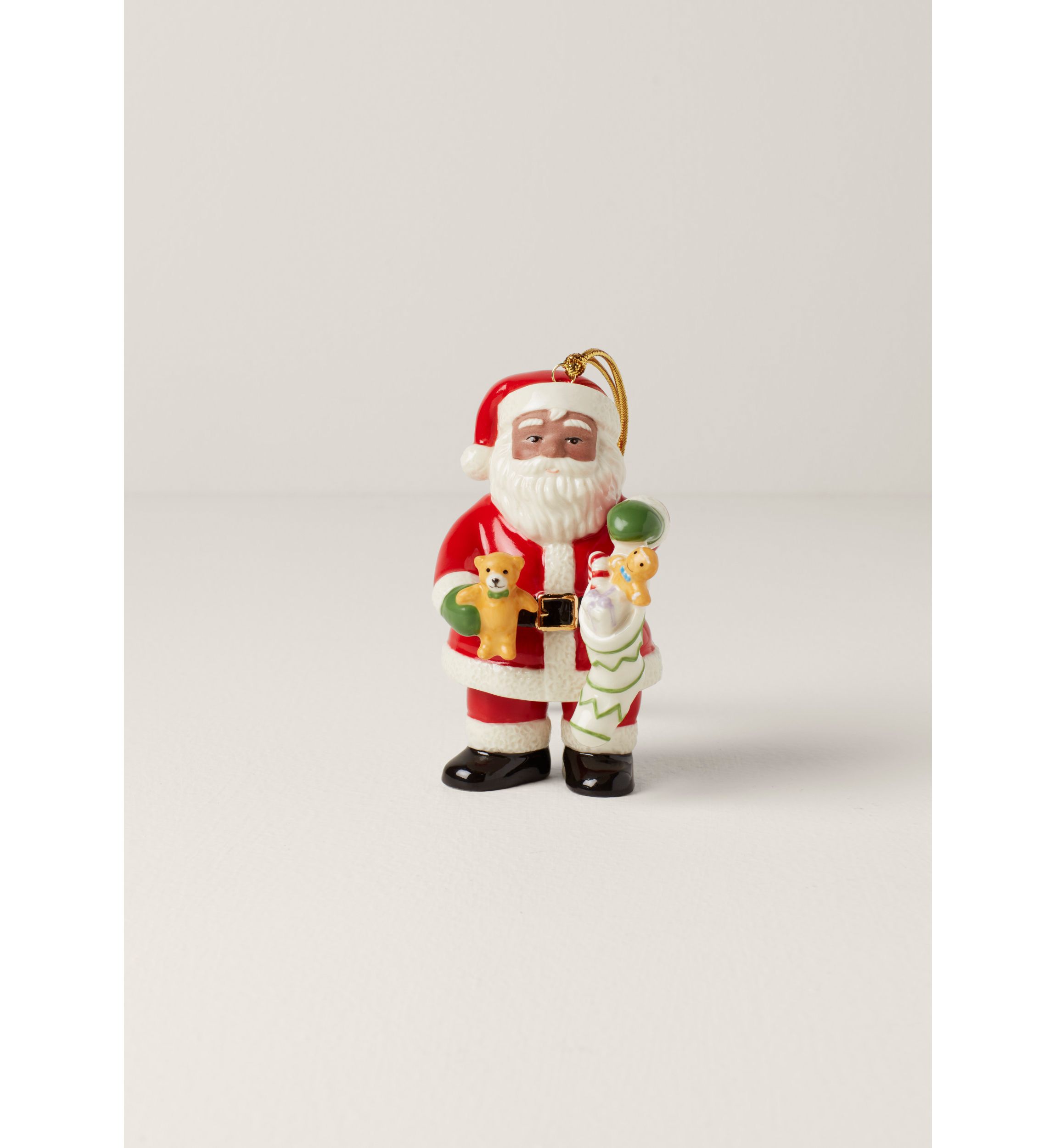 African American Santa & Stocking Ornament