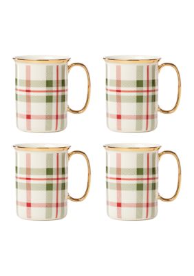 Orange and White Buffalo Plaid Insulated Cups and Lids, Fall Coffee Cups,  Set of 12 Cups and Lids 