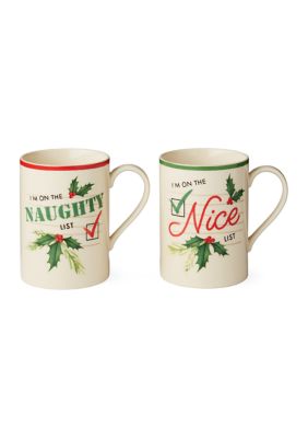 Lenox 895056 Naughty & Nice 2-Piece Mug Set