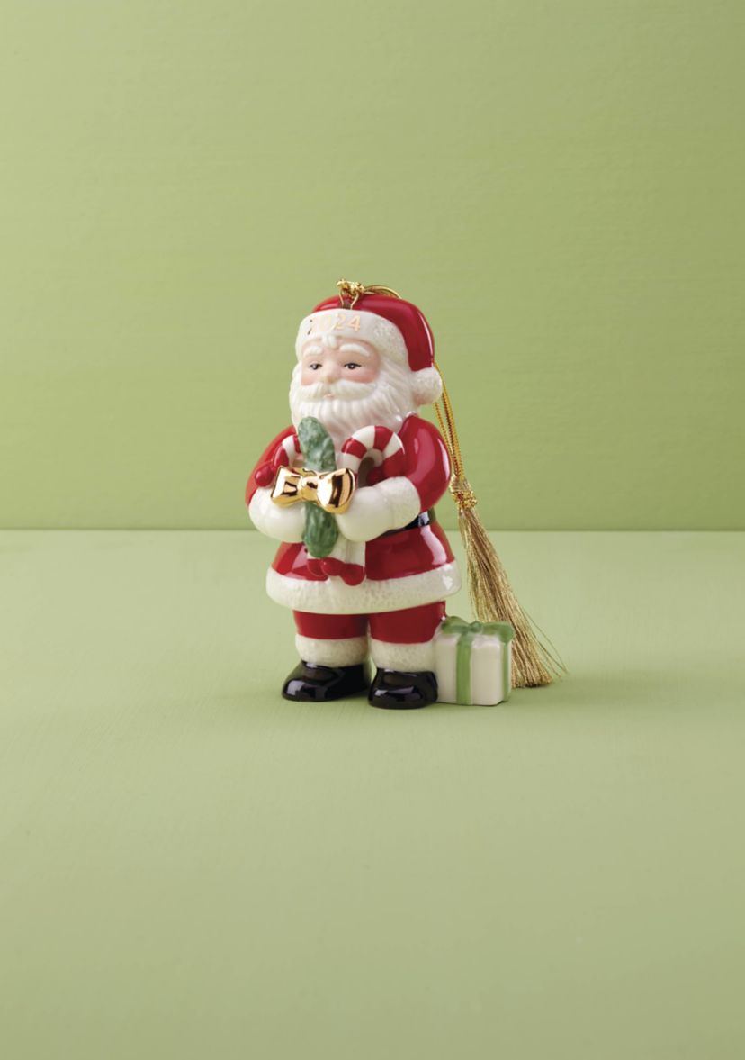 2024 Santa With Pickle & Candy Cane Ornament