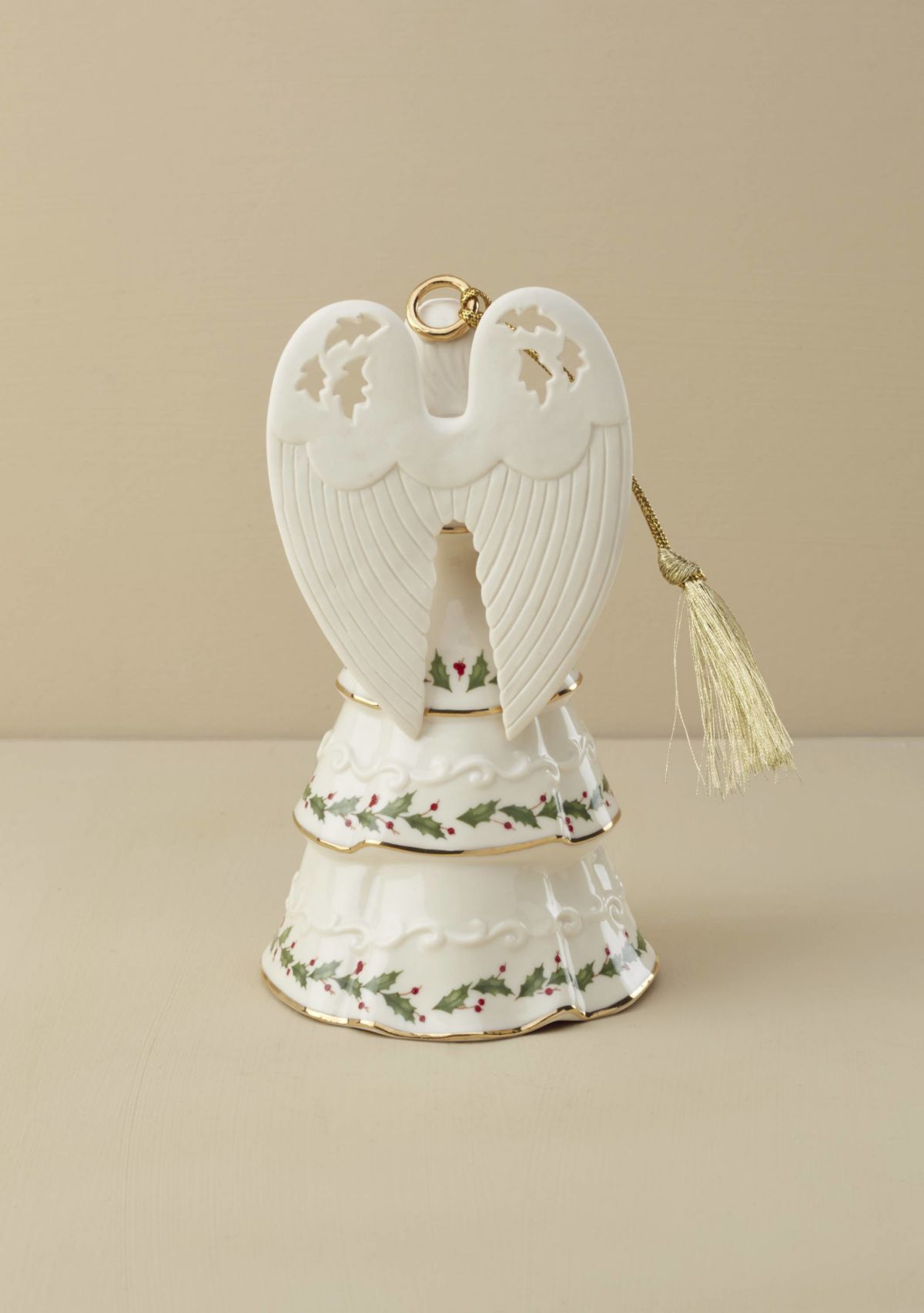 Holiday Angel Bell Holding Bouquet Ornament