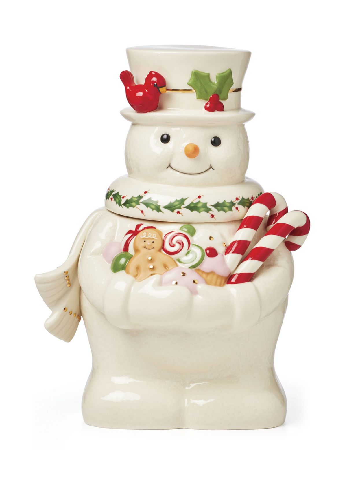 Happy Holly Days Snowman Cookie Jar