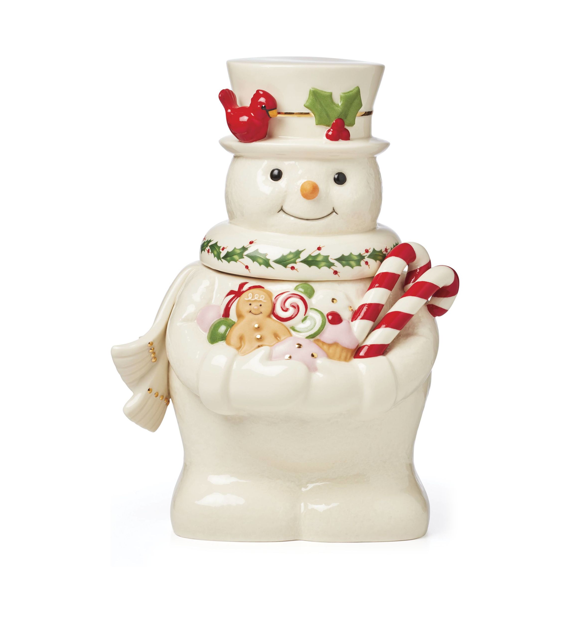 Happy Holly Days Snowman Cookie Jar