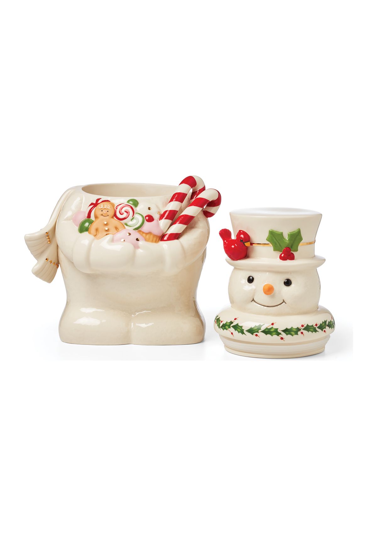 Happy Holly Days Snowman Cookie Jar
