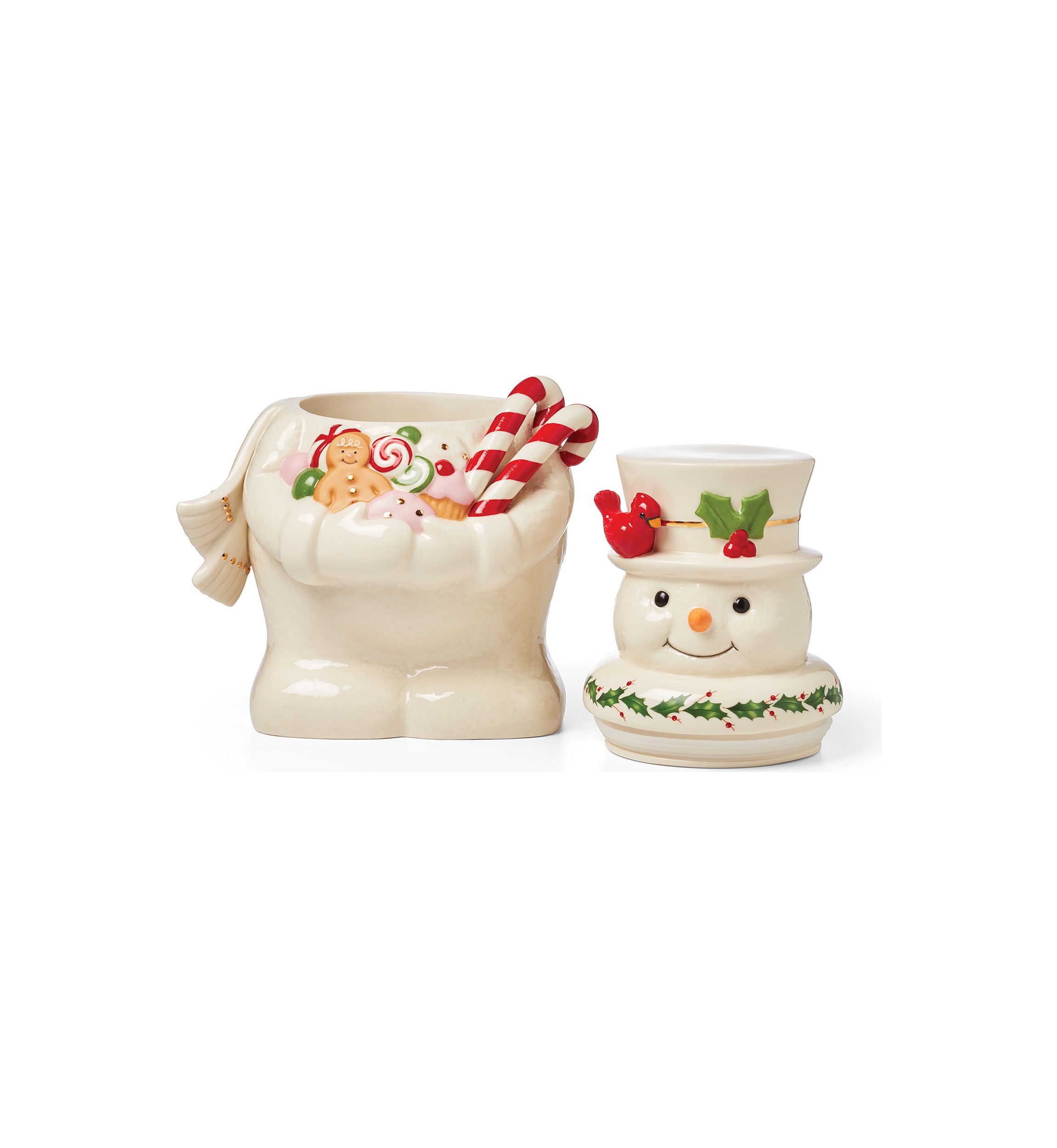 Happy Holly Days Snowman Cookie Jar