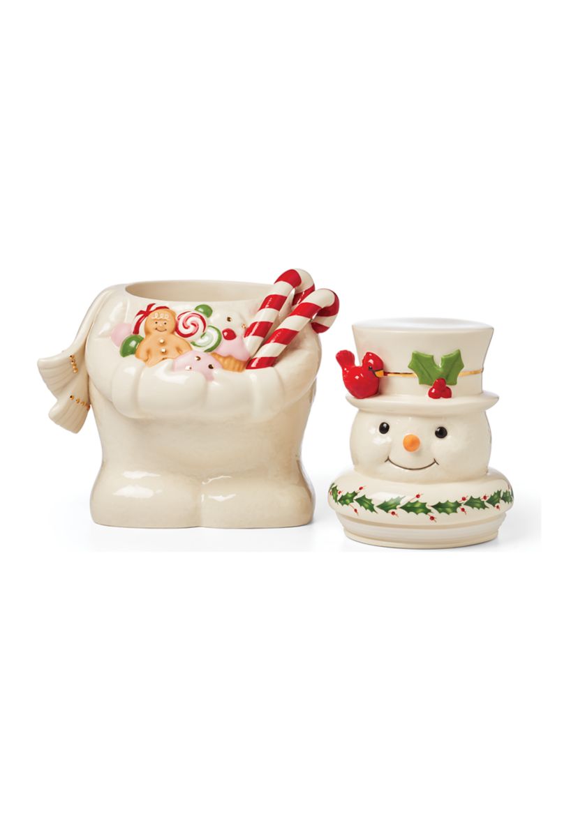 Happy Holly Days Snowman Cookie Jar