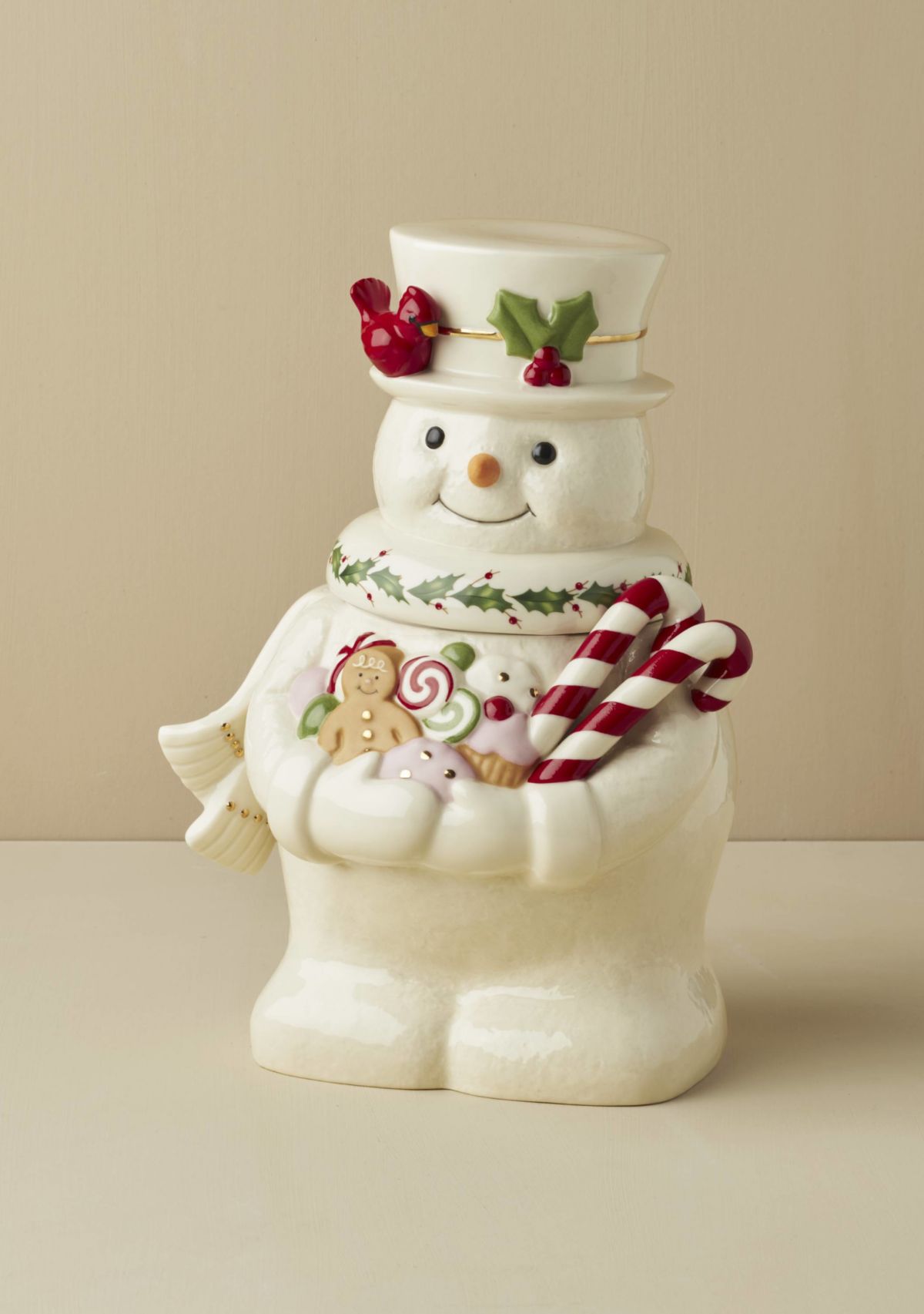 Happy Holly Days Snowman Cookie Jar
