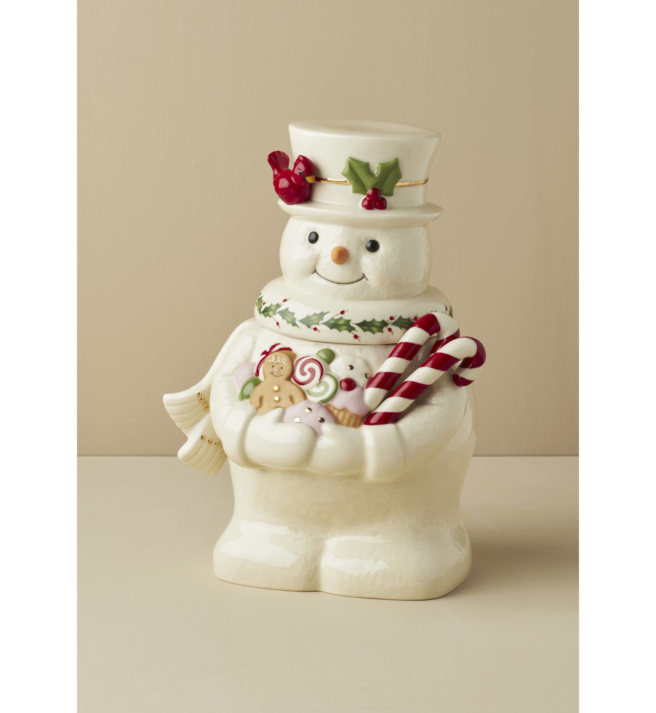Happy Holly Days Snowman Cookie Jar
