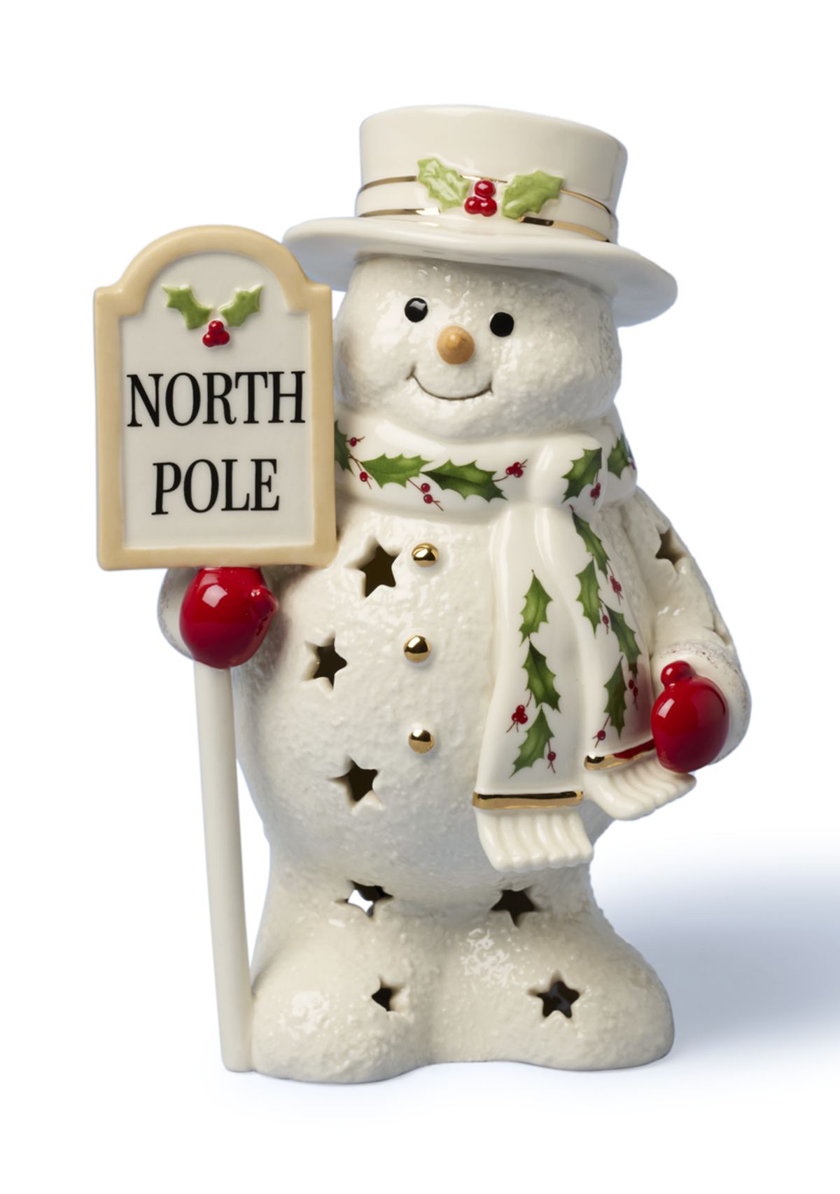 Happy Holly Days Snowman Lit Figurine