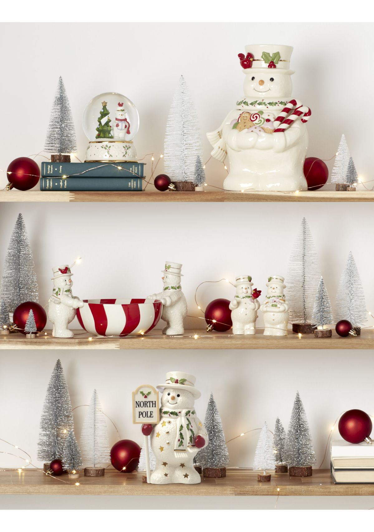 Happy Holly Days Snowman Lit Figurine